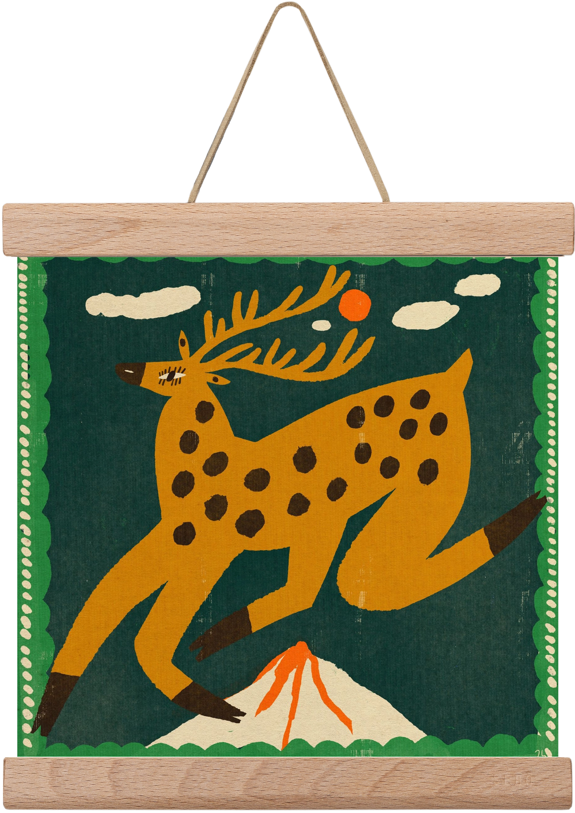 Magic deer, 20x20 cm (20x20 cm), Tölgy akasztó