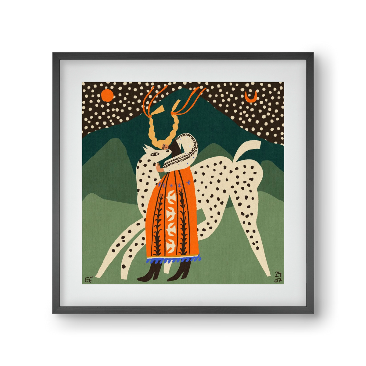 Spotted horse No.1, 30x30 cm (20x20 cm), Fekete keret, paszpartuval