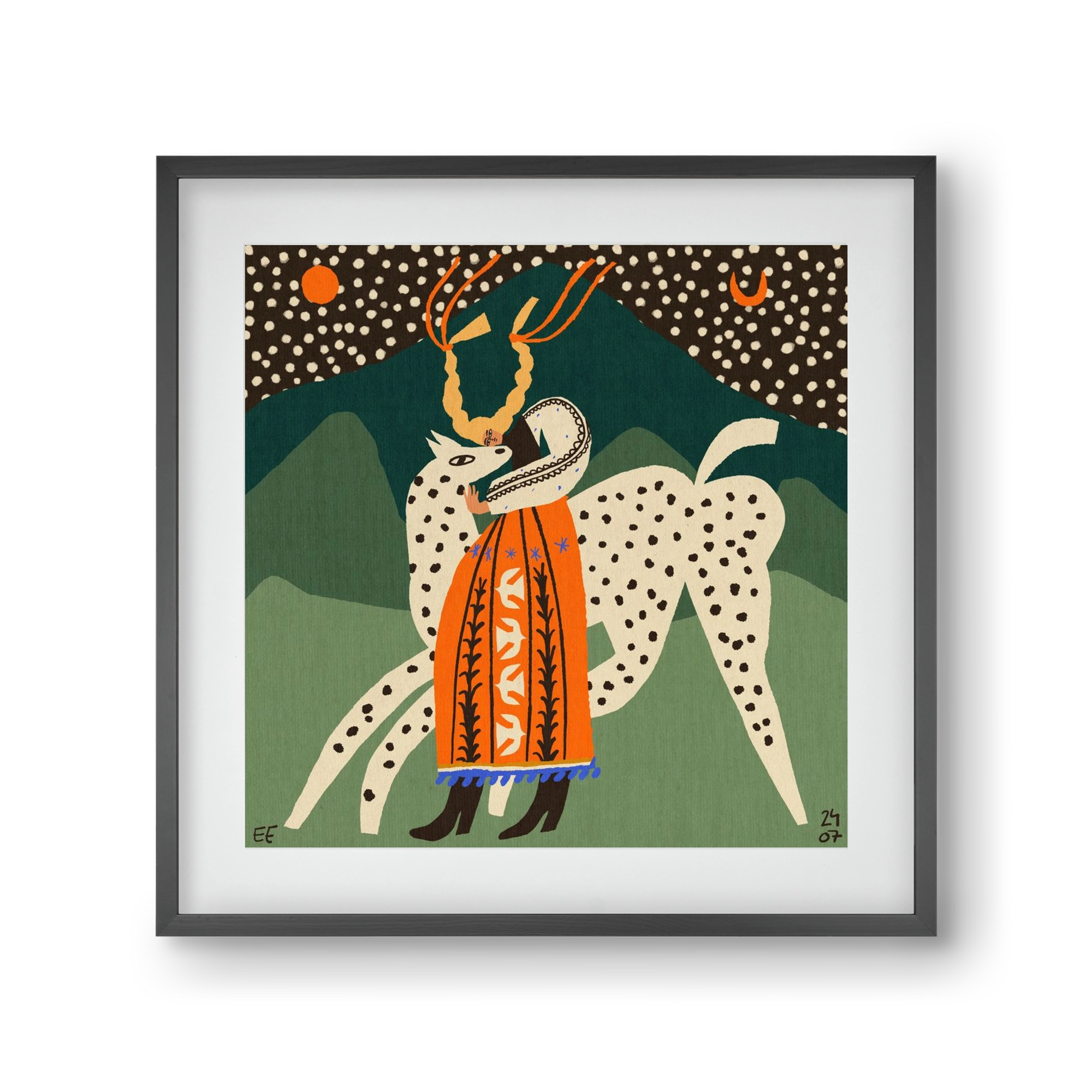 Spotted horse No.1, 30x30 cm (20x20 cm), Fekete keret, paszpartuval