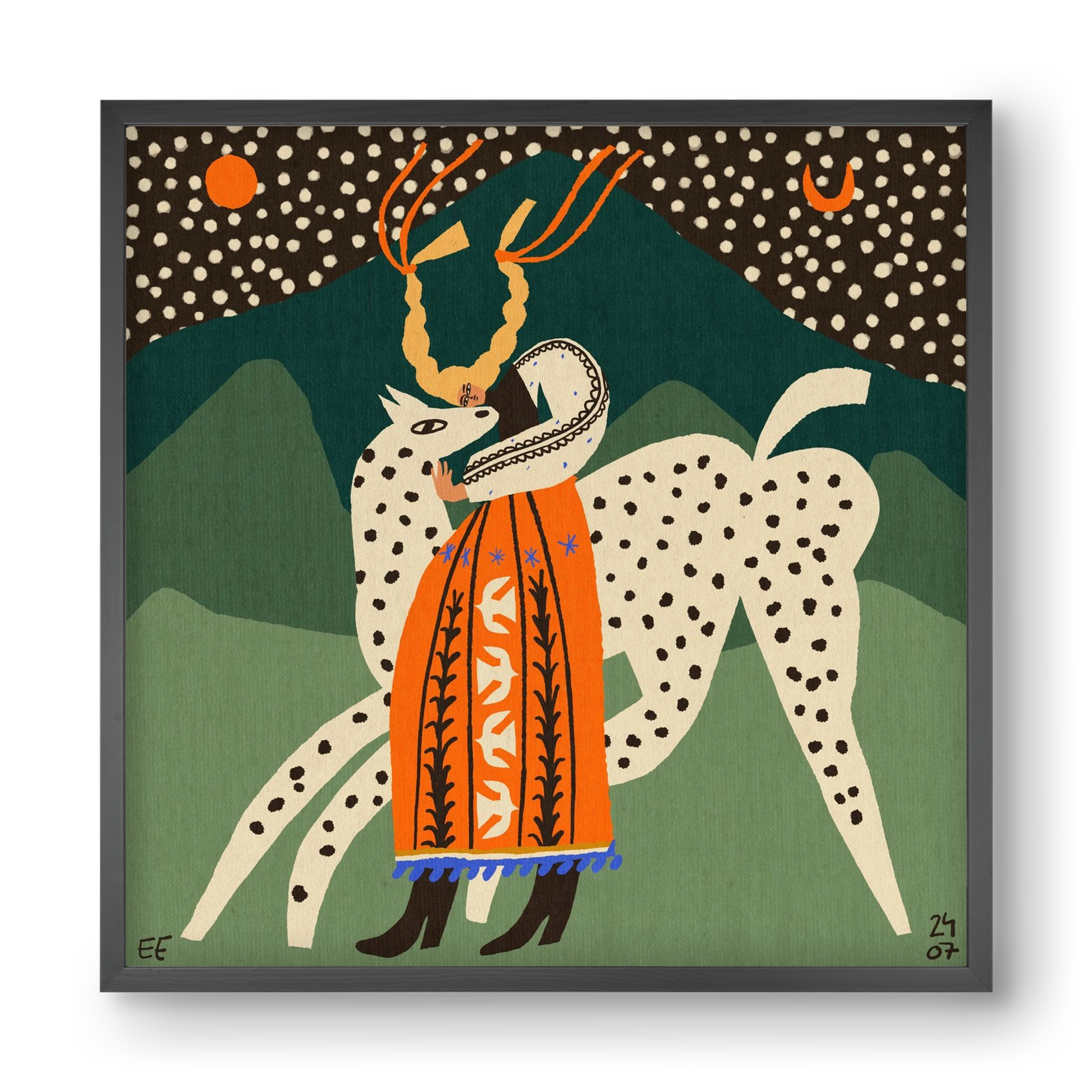 Spotted horse No.1, 40x40 cm (40x40 cm), Fekete keret