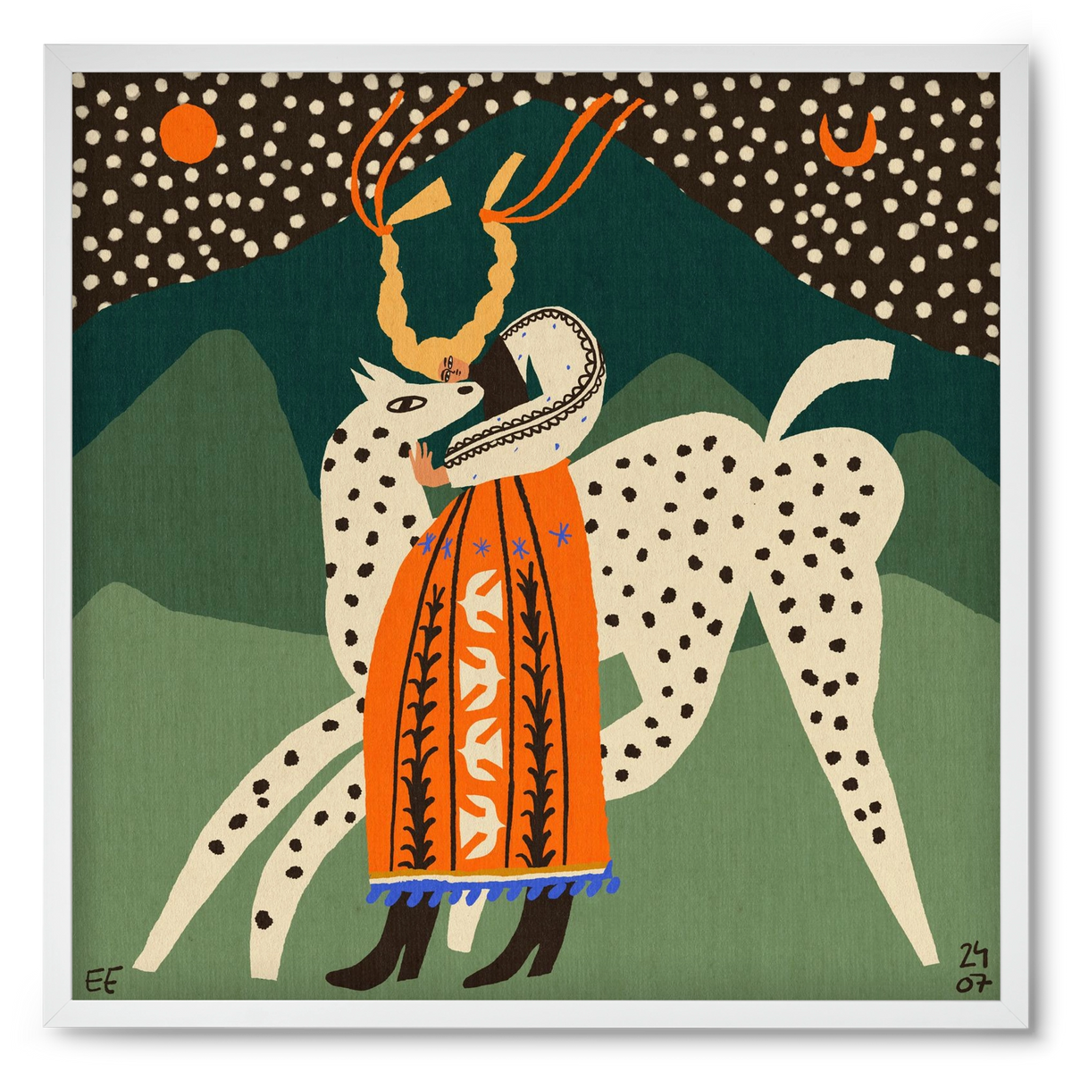 Spotted horse No.1, 50x50 cm (50x50 cm), Fehér keret