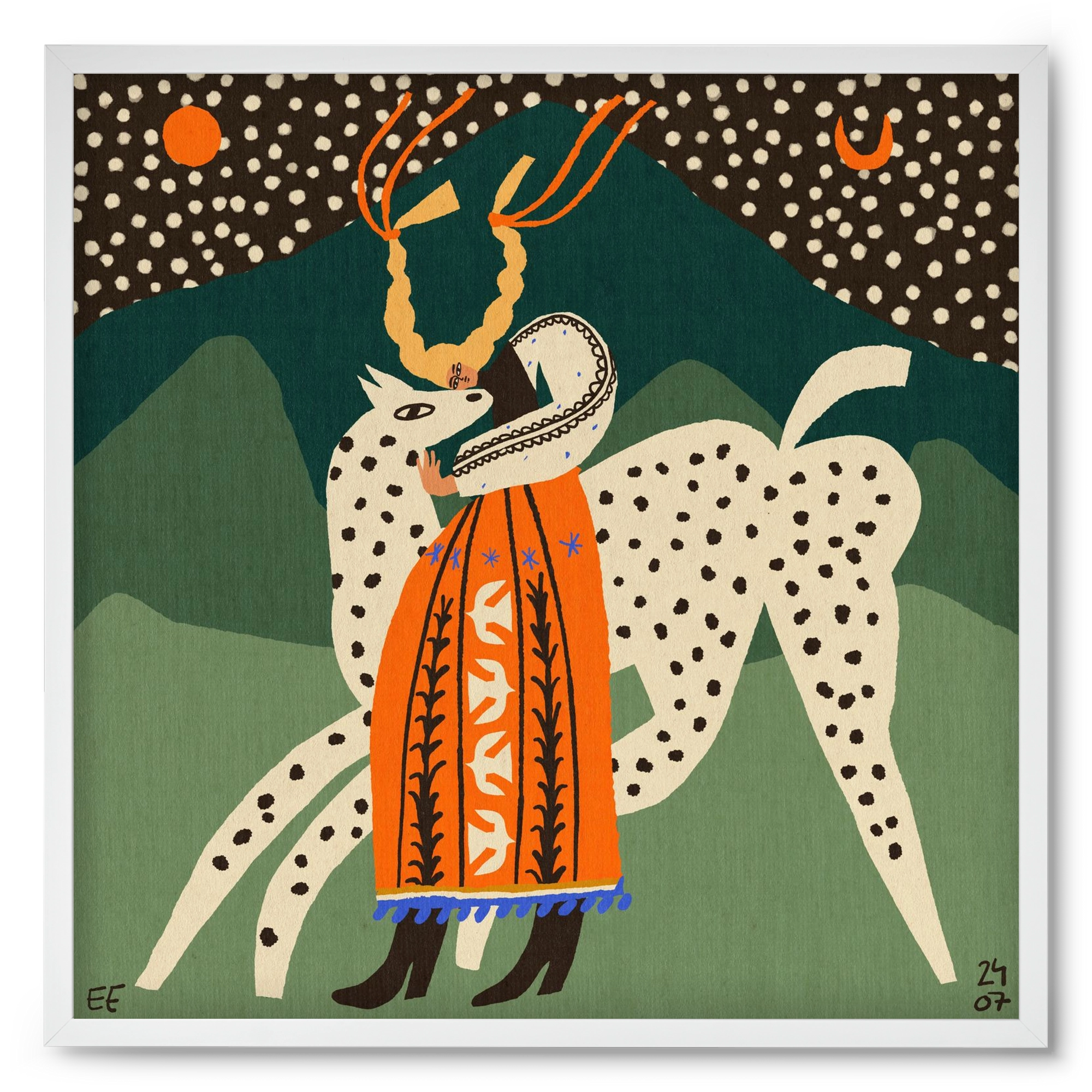 Spotted horse No.1, 50x50 cm (50x50 cm), Fehér keret