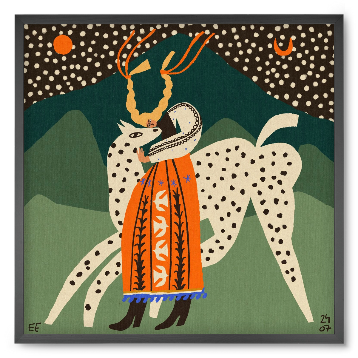 Spotted horse No.1, 50x50 cm (50x50 cm), Fekete keret