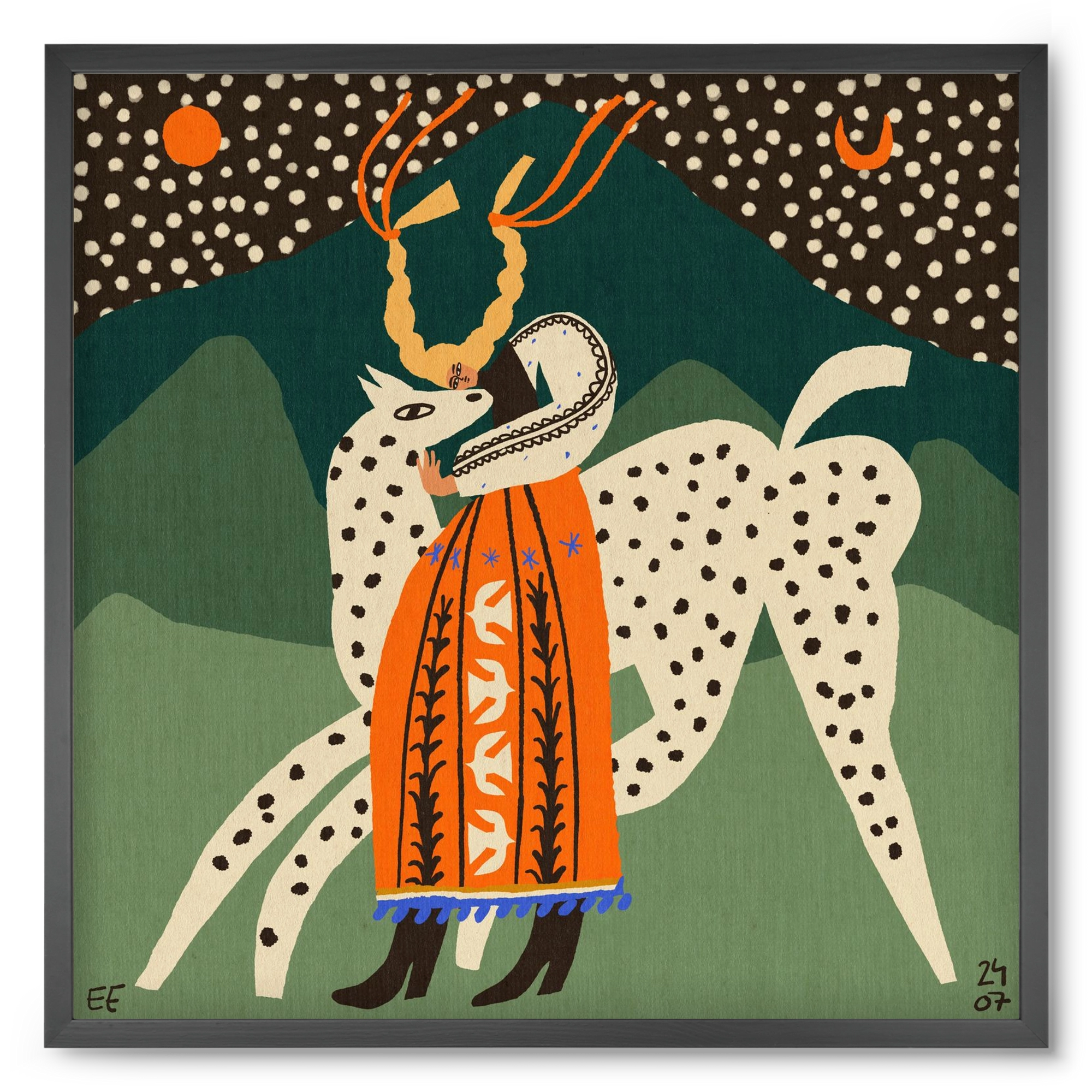 Spotted horse No.1, 50x50 cm (50x50 cm), Fekete keret