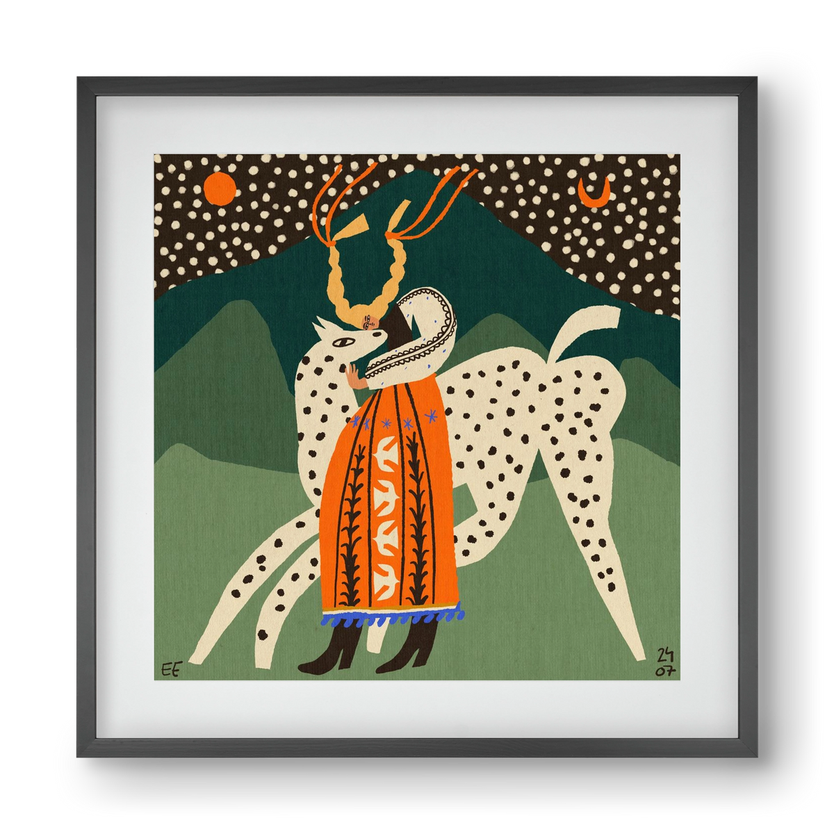 Spotted horse No.1, 40x40 cm (30x30 cm), Fekete keret, paszpartuval