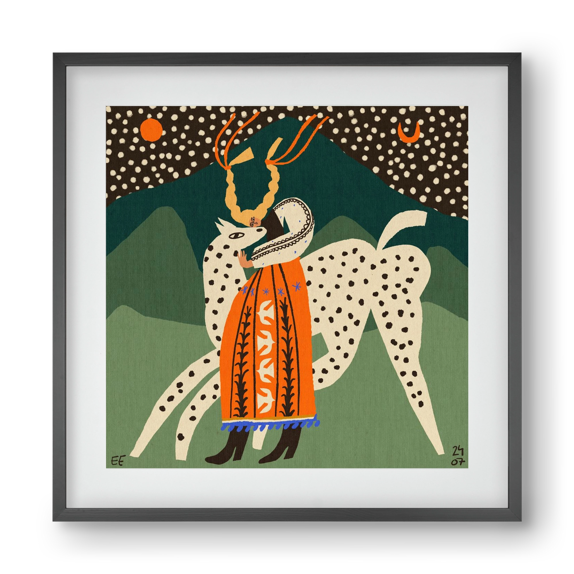 Spotted horse No.1, 40x40 cm (30x30 cm), Fekete keret, paszpartuval