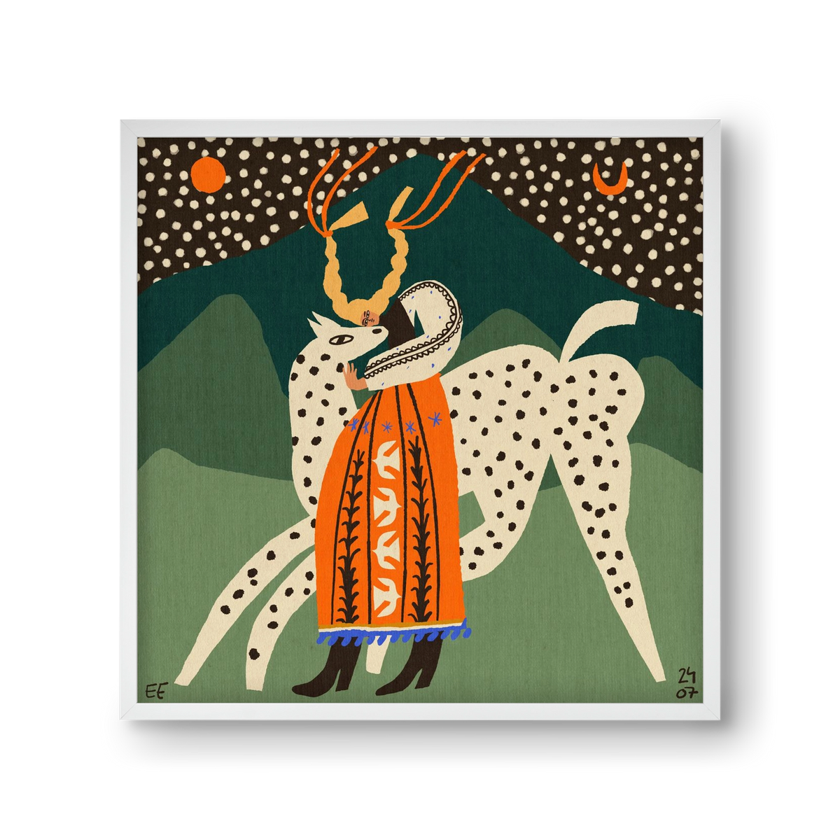 Spotted horse No.1, 30x30 cm (30x30 cm), Fehér keret