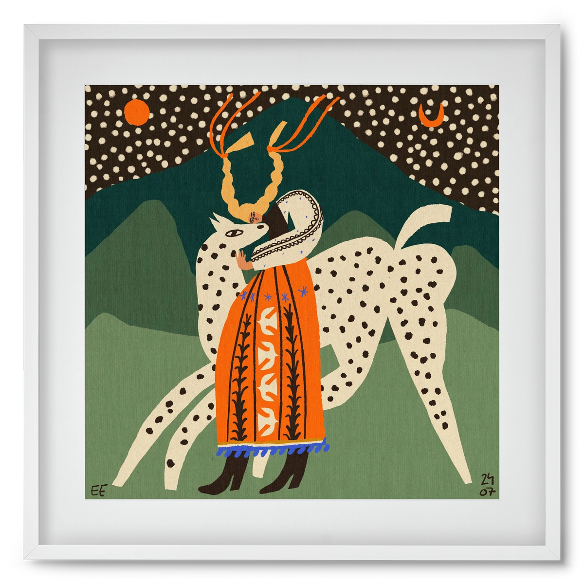 Spotted horse No.1, 50x50 cm (40x40 cm), Fehér keret, paszpartuval