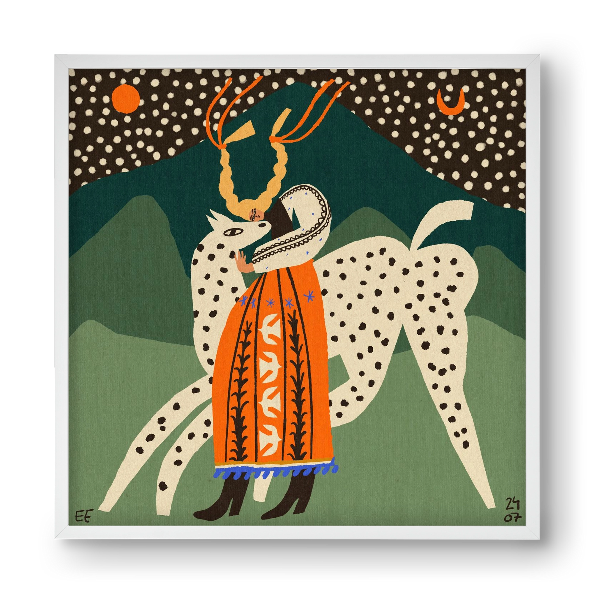 Spotted horse No.1, 40x40 cm (40x40 cm), Fehér keret