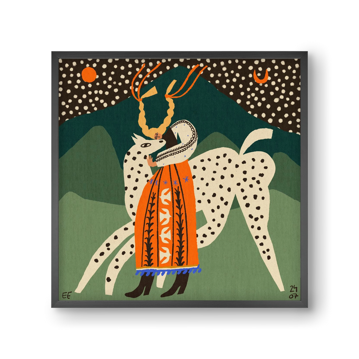 Spotted horse No.1, 30x30 cm (30x30 cm), Fekete keret