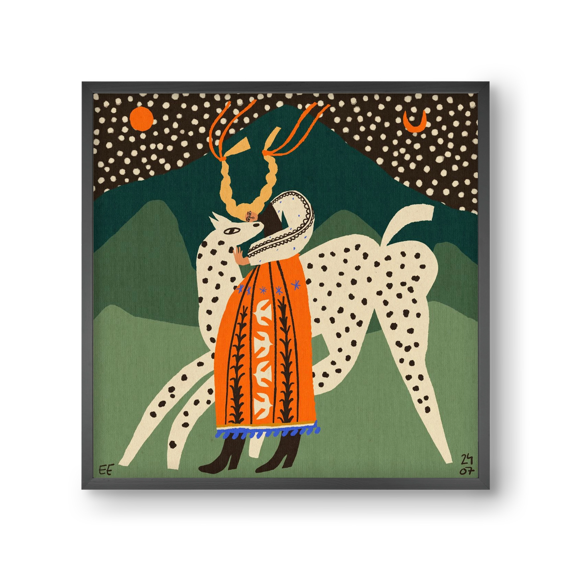 Spotted horse No.1, 30x30 cm (30x30 cm), Fekete keret