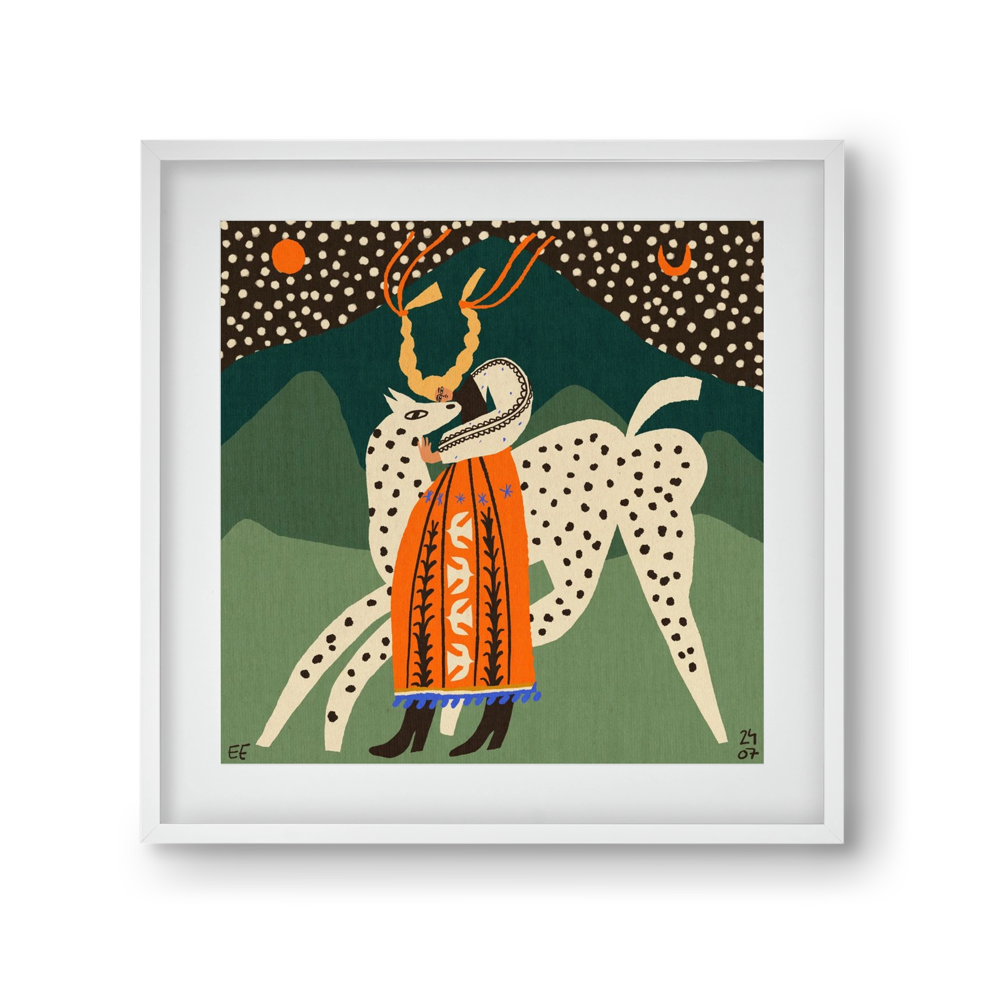 Spotted horse No.1, 30x30 cm (20x20 cm), Fehér keret, paszpartuval