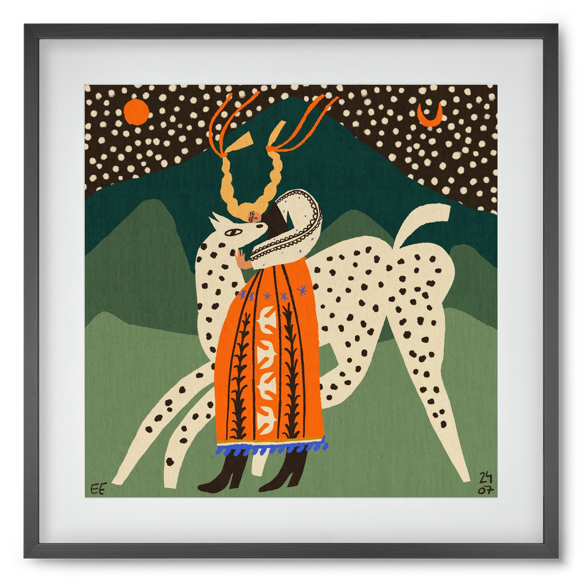 Spotted horse No.1, 50x50 cm (40x40 cm), Fekete keret, paszpartuval