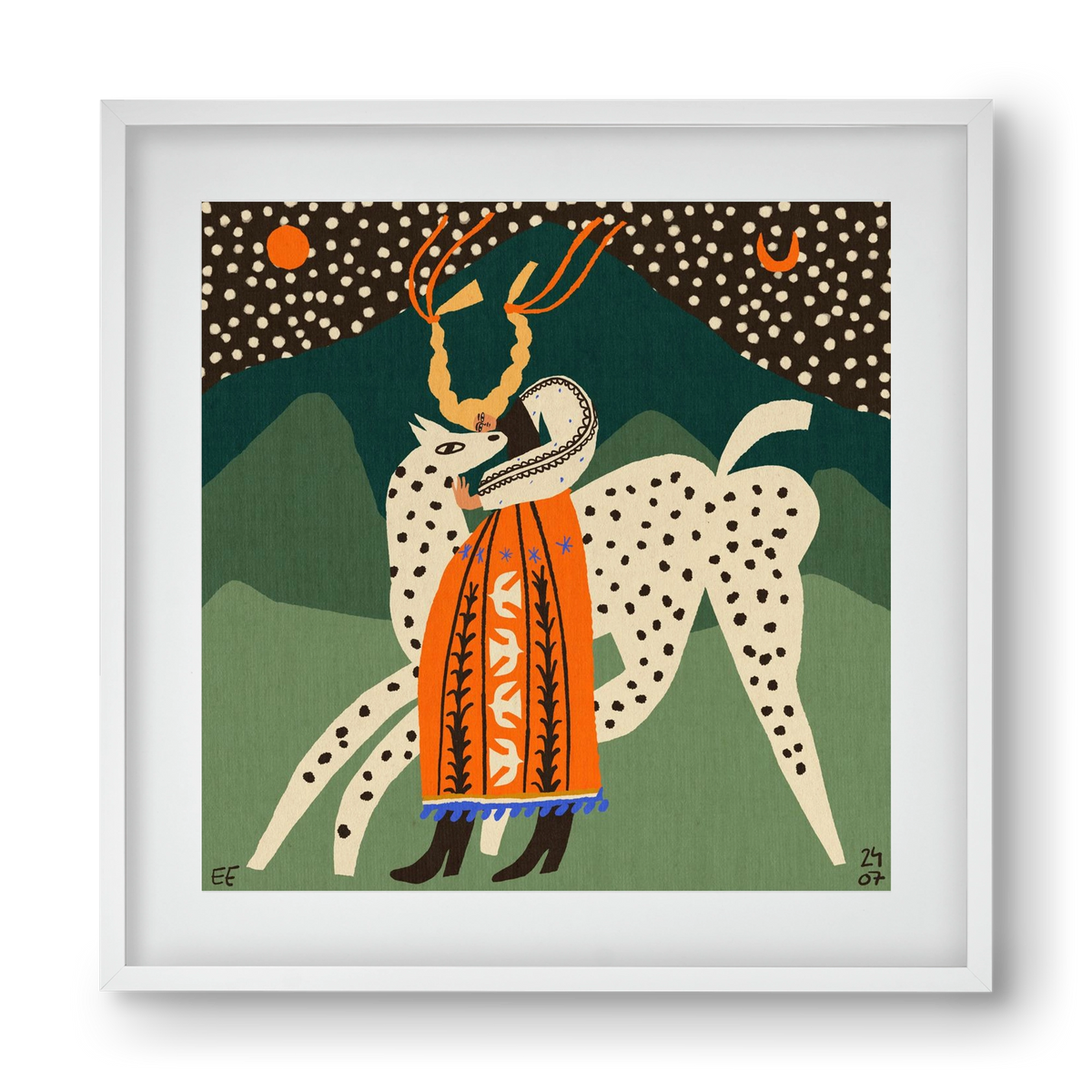 Spotted horse No.1, 40x40 cm (30x30 cm), Fehér keret, paszpartuval