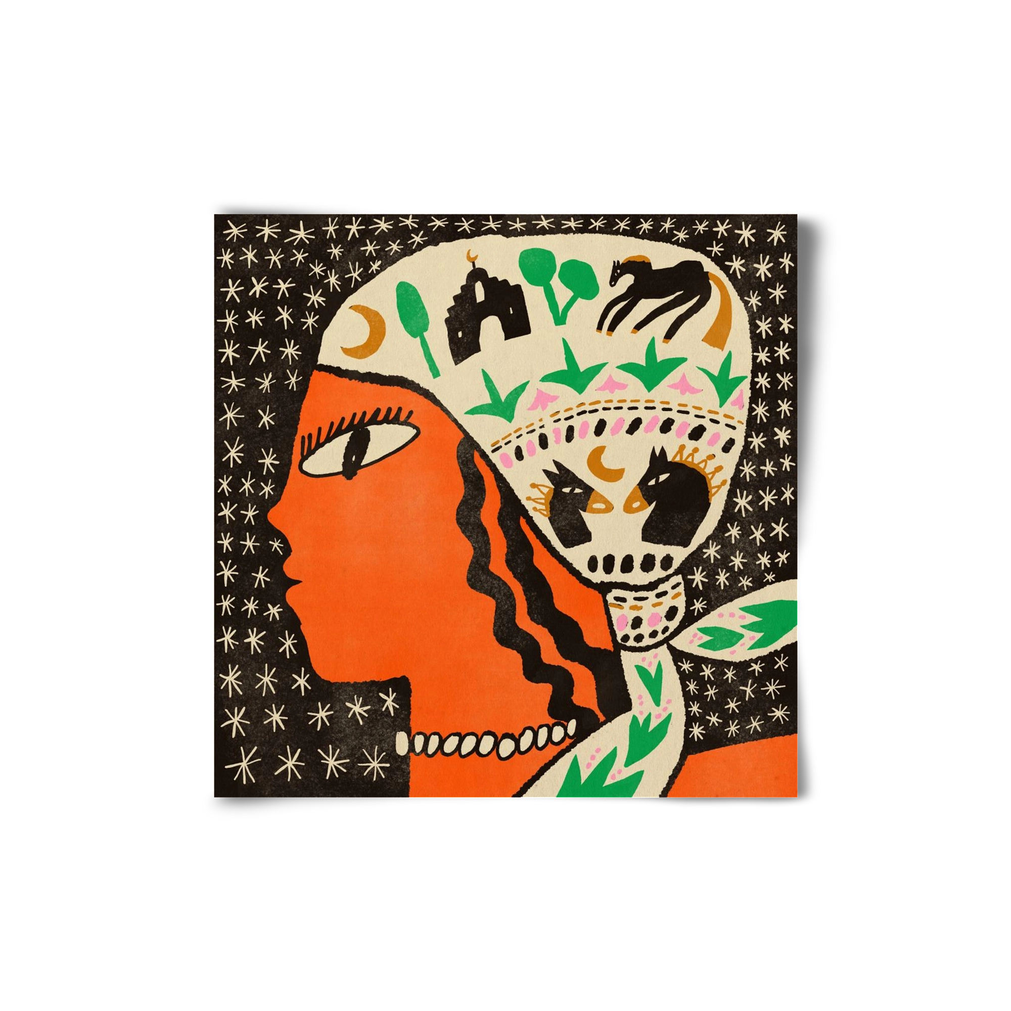 Horse scarf, 20x20 cm, Keret nélkül