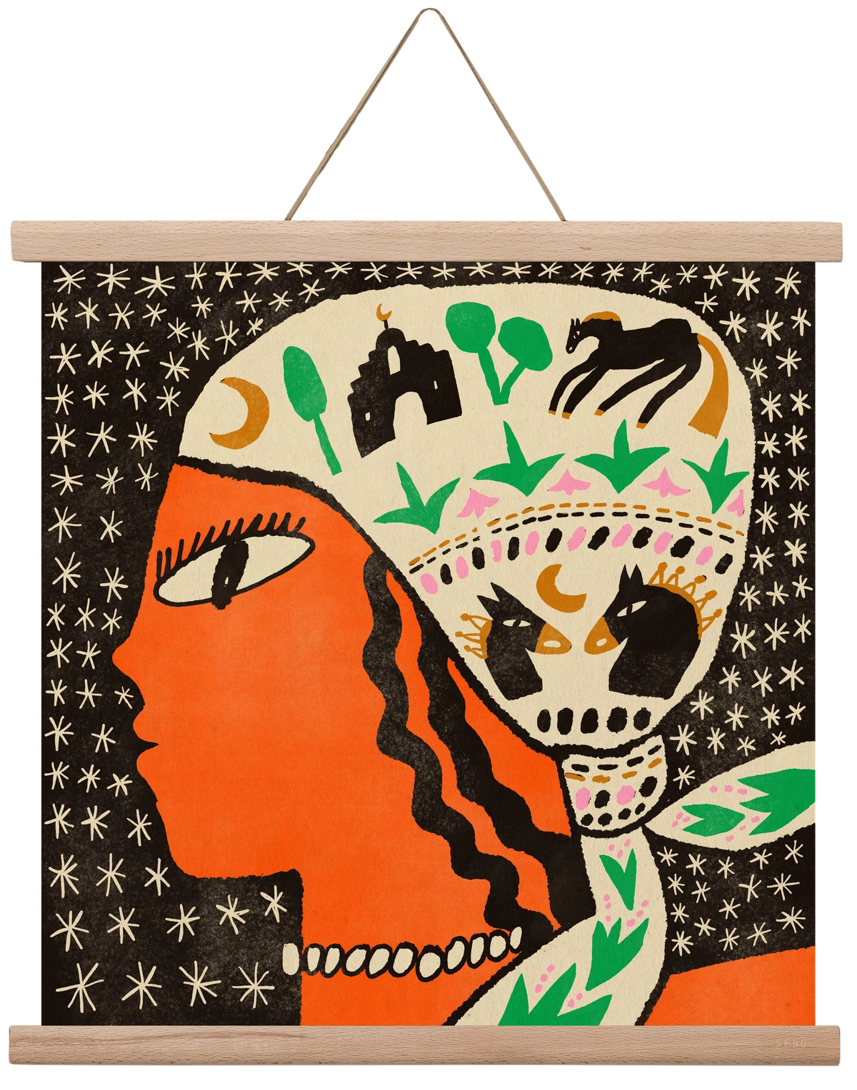 Horse scarf, 40x40 cm (40x40 cm), Tölgy akasztó