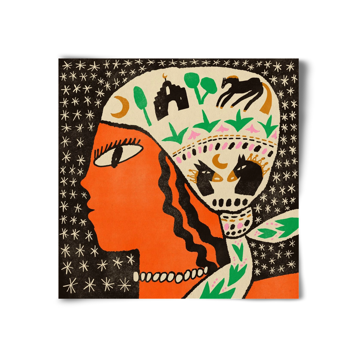 Horse scarf, 30x30 cm, Keret nélkül