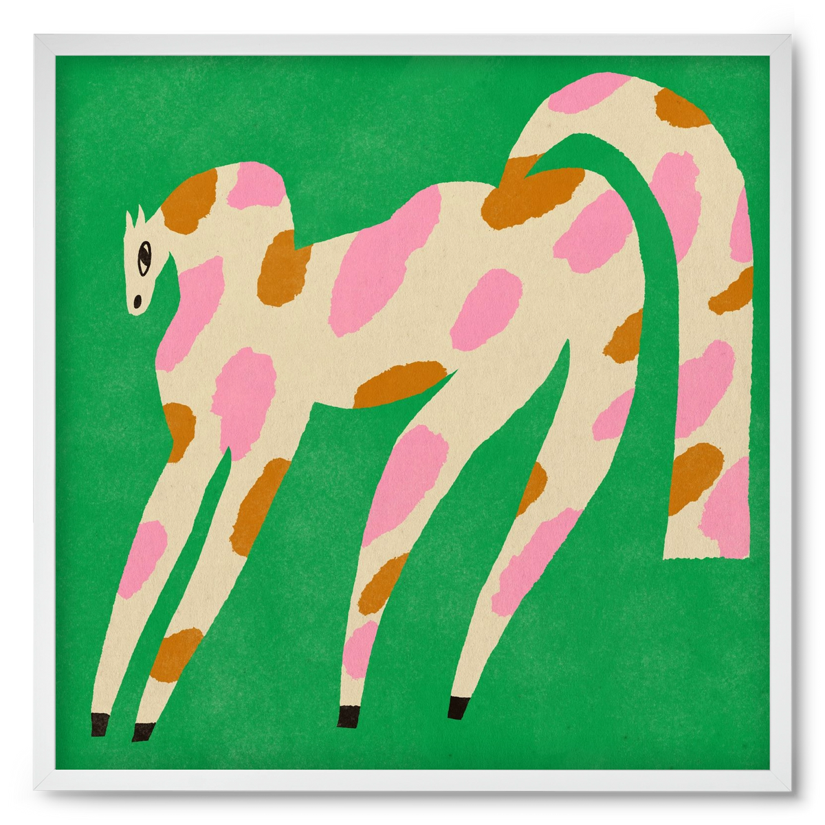 Strawberry caramel spotted horse, 50x50 cm (50x50 cm), Fehér keret