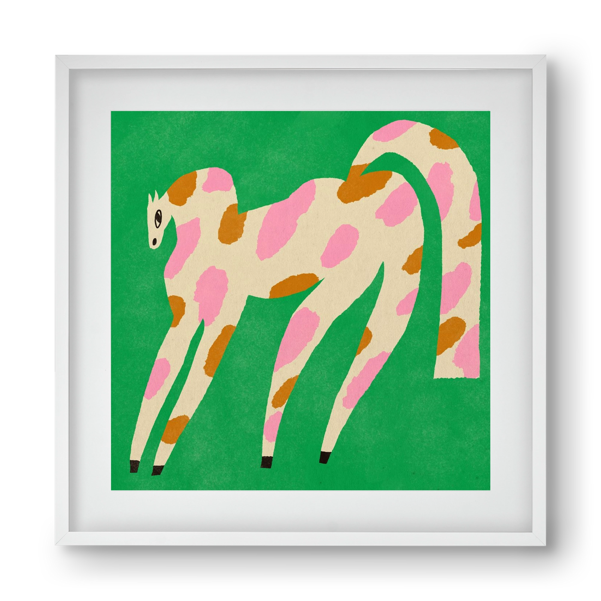 Strawberry caramel spotted horse, 40x40 cm (30x30 cm), Fehér keret, paszpartuval