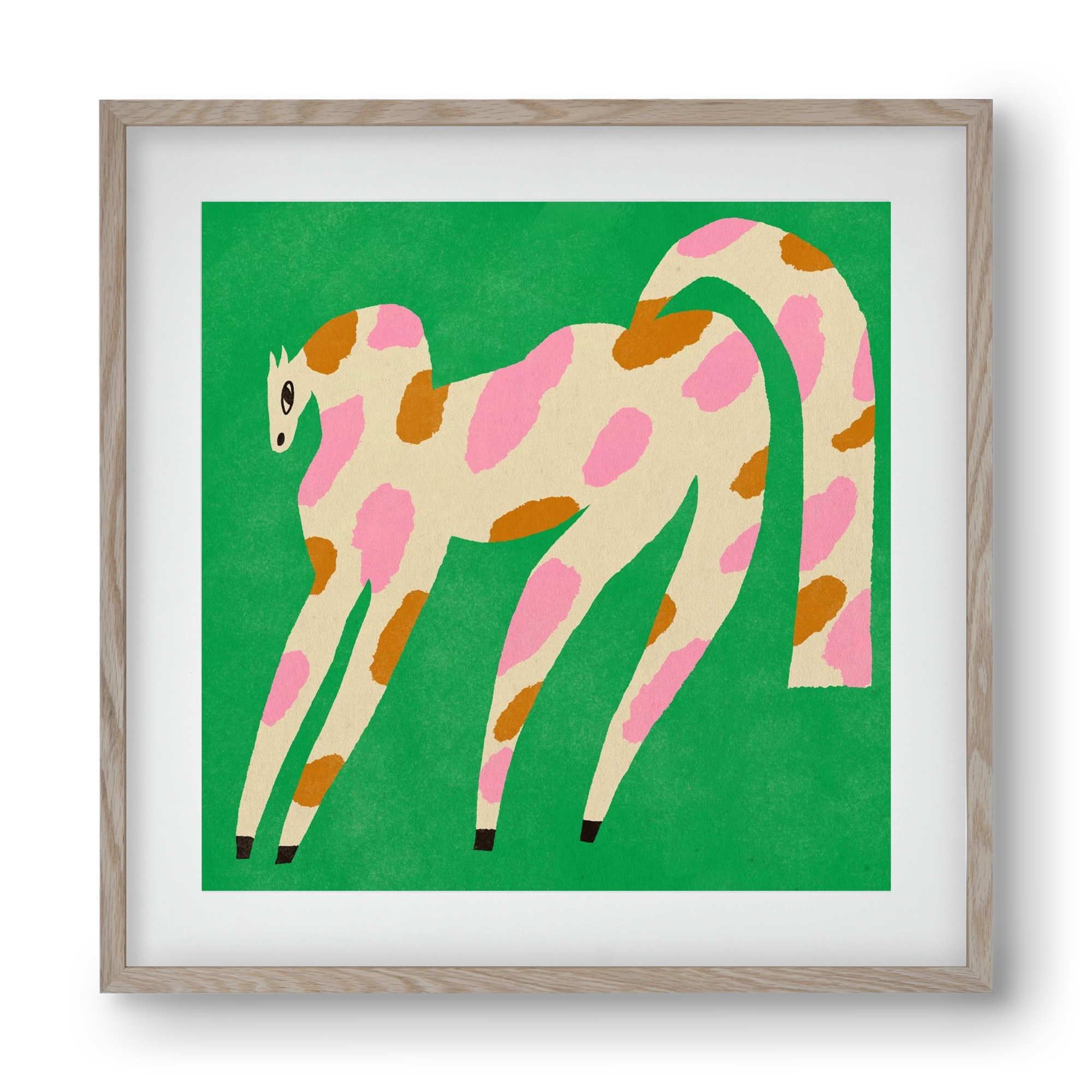 Strawberry caramel spotted horse, 40x40 cm (30x30 cm), Tölgy keret, paszpartuval