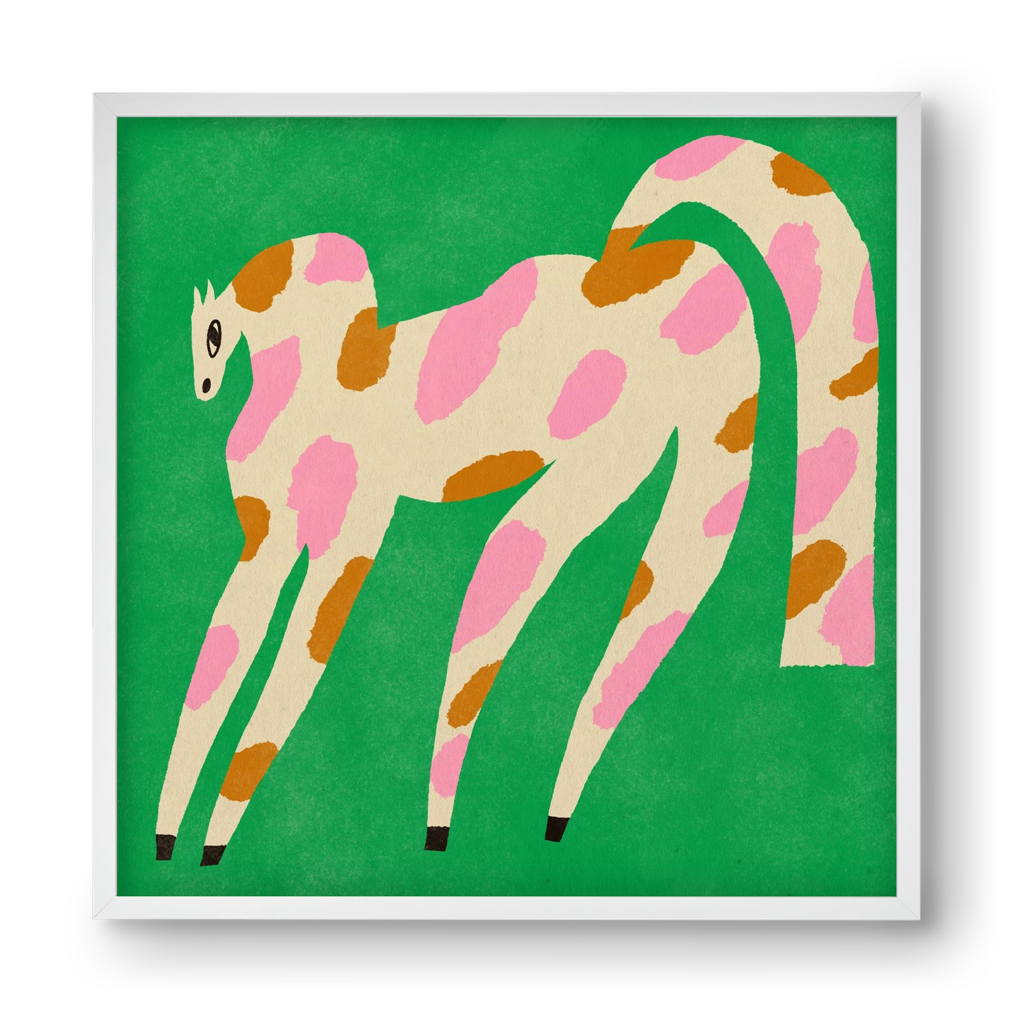 Strawberry caramel spotted horse, 40x40 cm (40x40 cm), Fehér keret