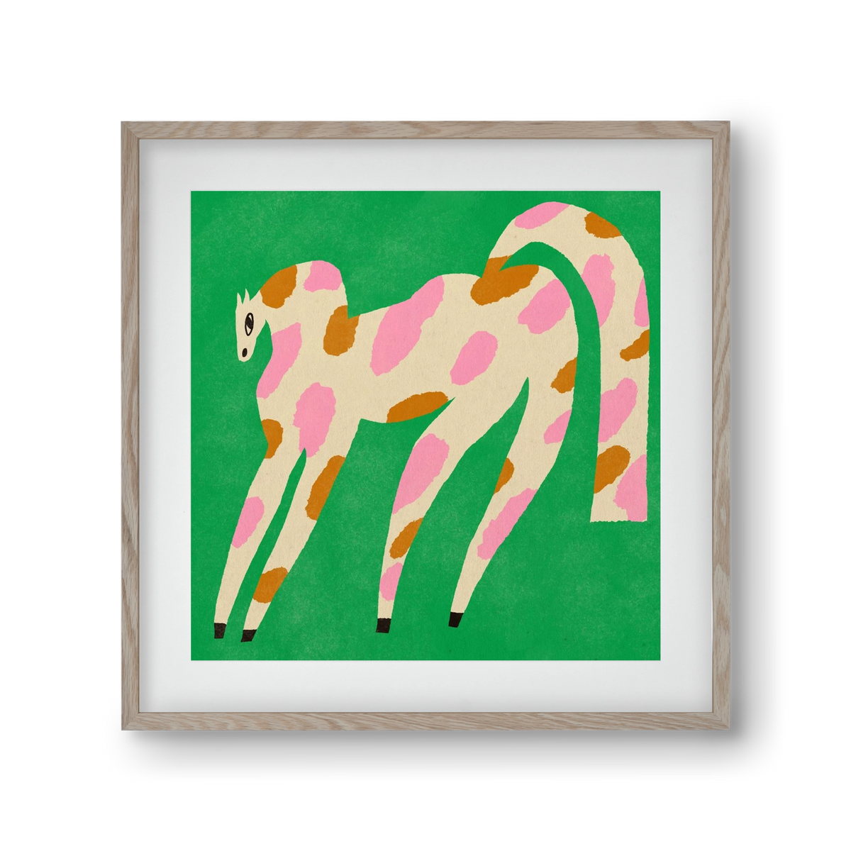 Strawberry caramel spotted horse, 30x30 cm (20x20 cm), Tölgy keret, paszpartuval