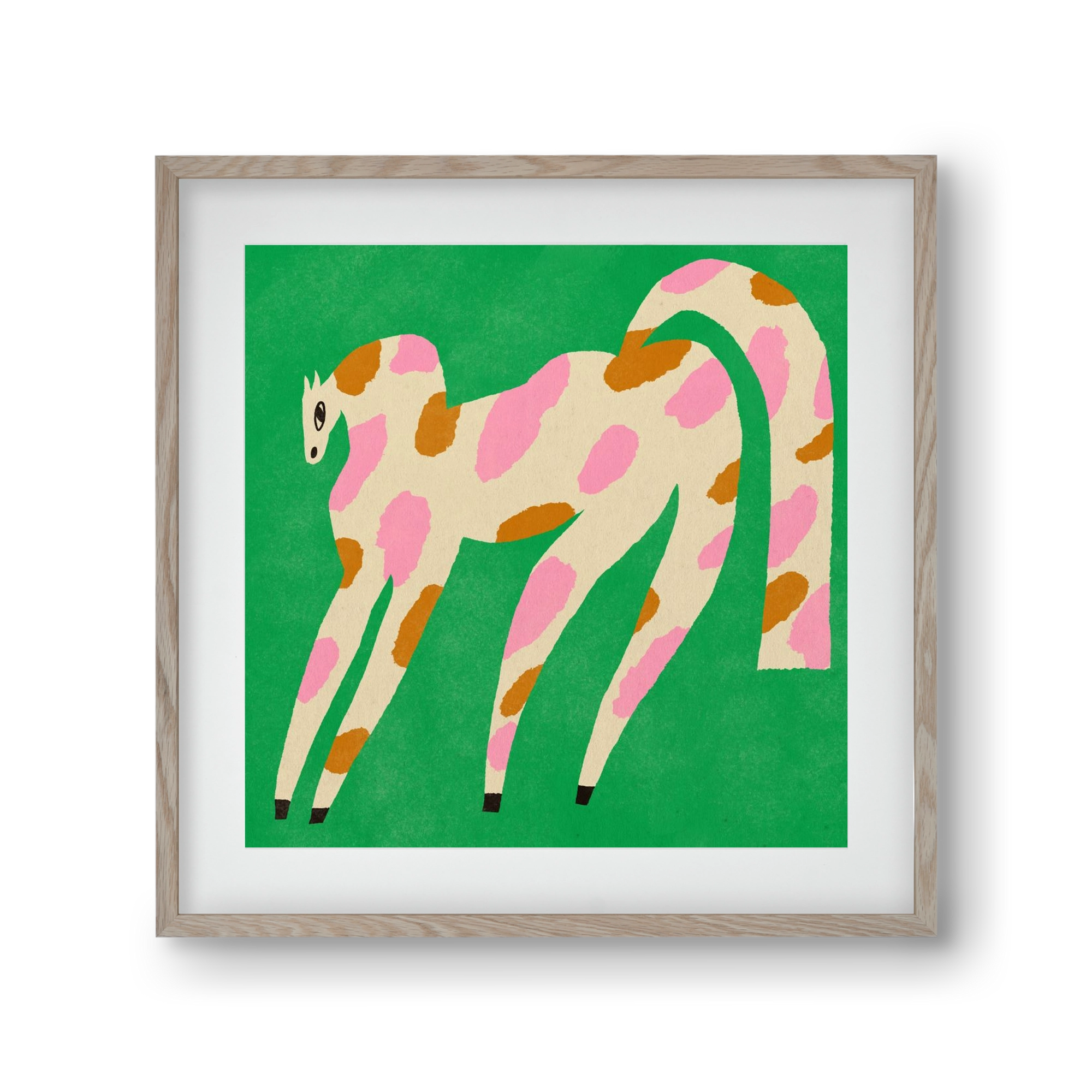 Strawberry caramel spotted horse, 30x30 cm (20x20 cm), Tölgy keret, paszpartuval
