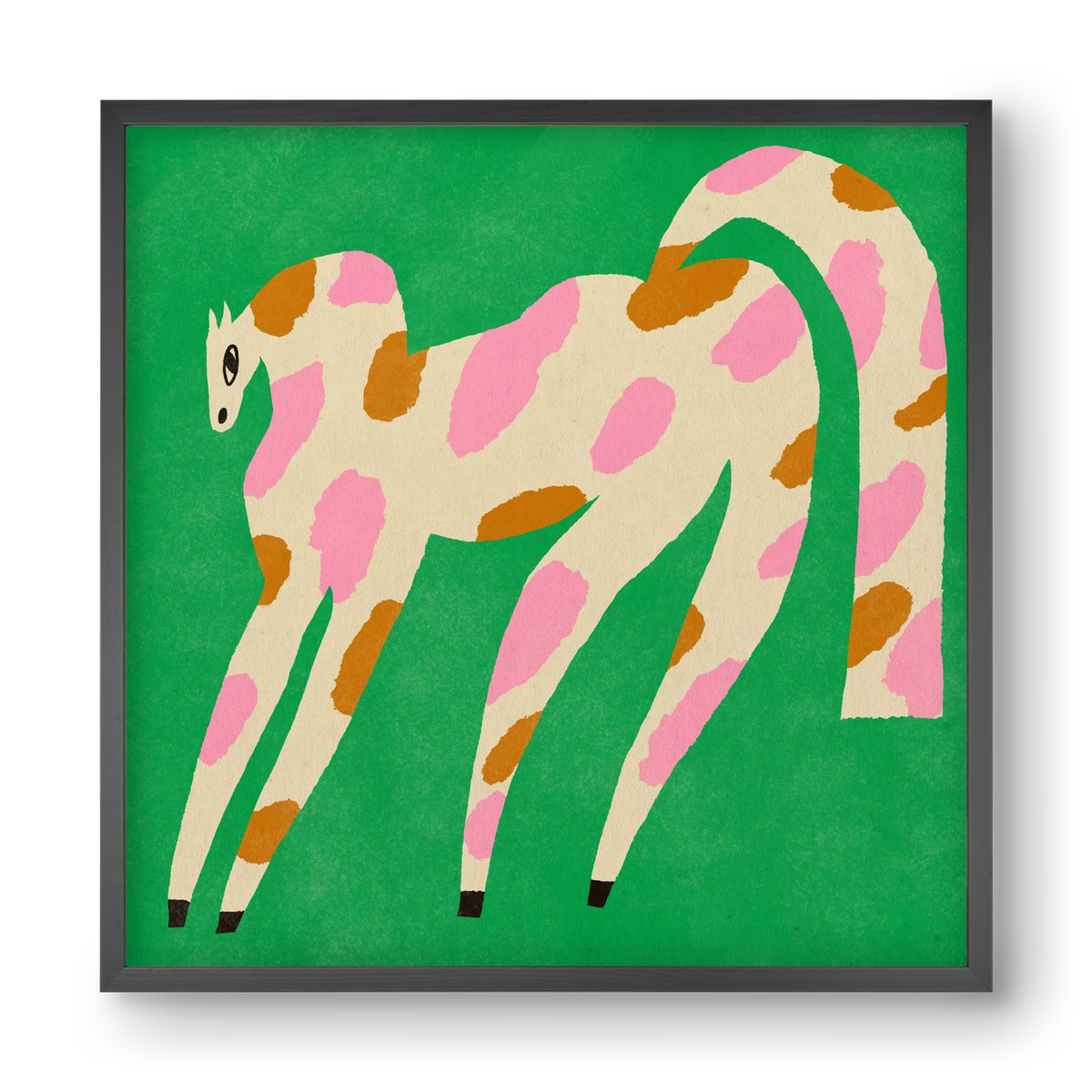 Strawberry caramel spotted horse, 40x40 cm (40x40 cm), Fekete keret