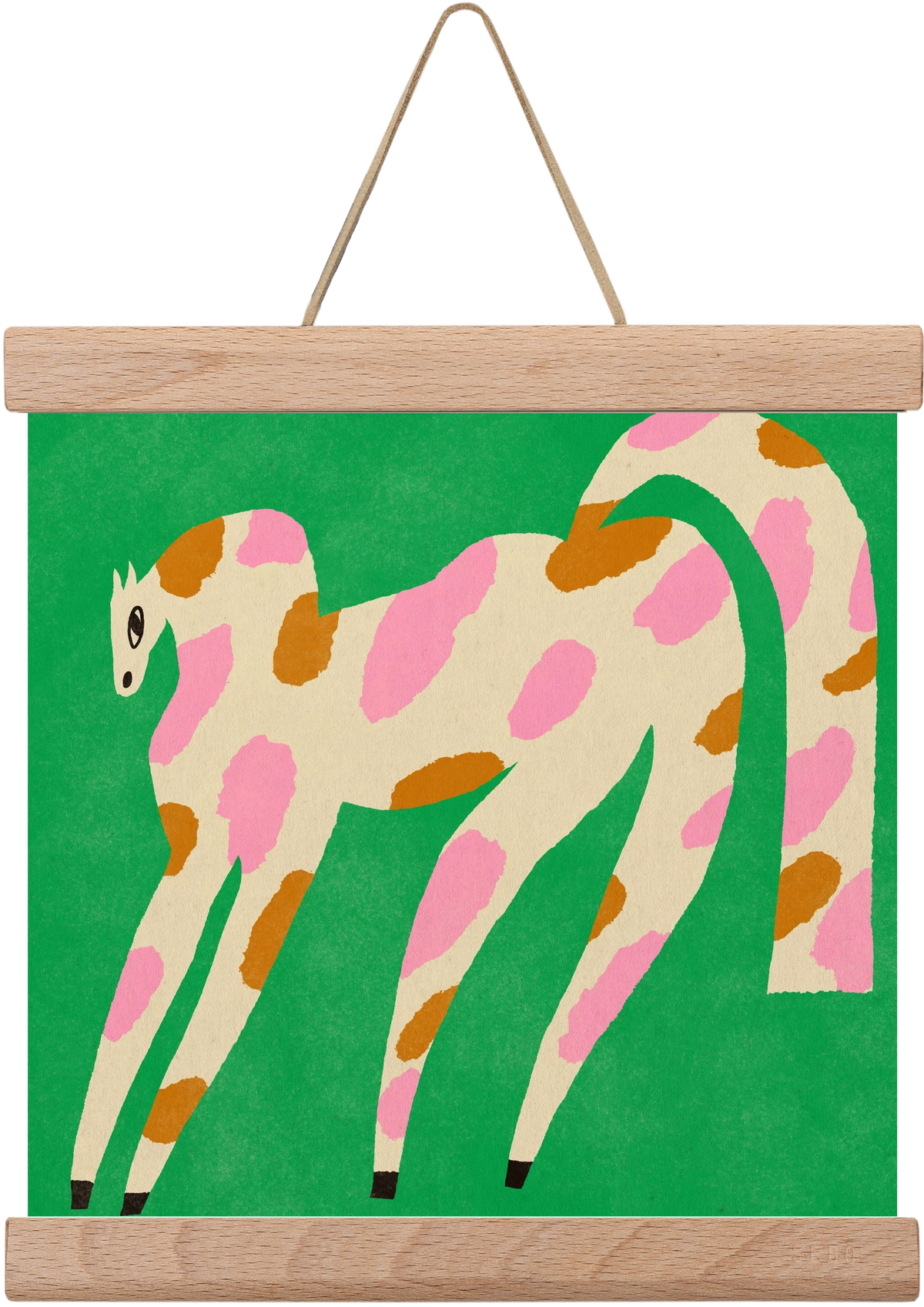 Strawberry caramel spotted horse, 20x20 cm (20x20 cm), Tölgy akasztó