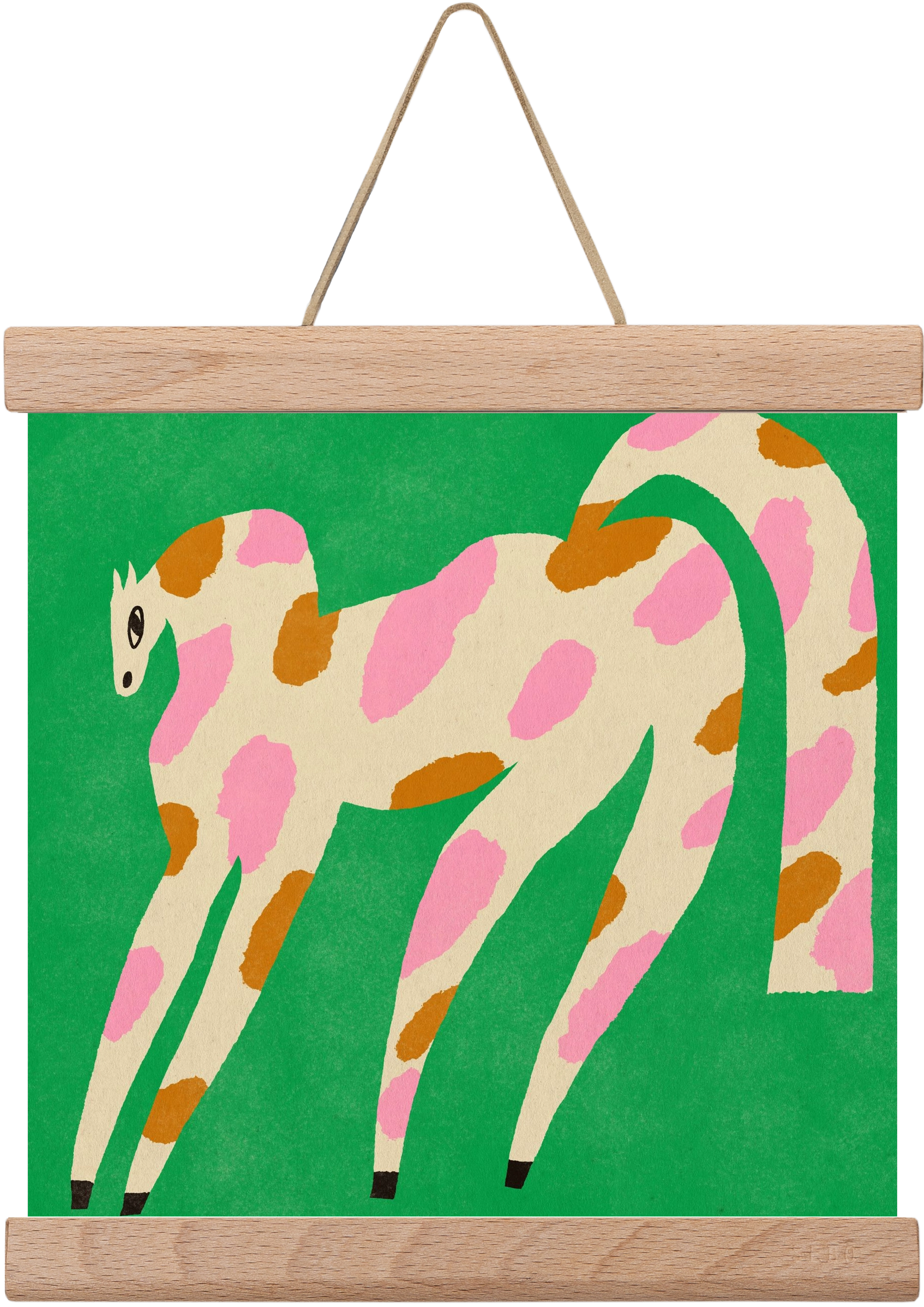 Strawberry caramel spotted horse, 20x20 cm (20x20 cm), Tölgy akasztó