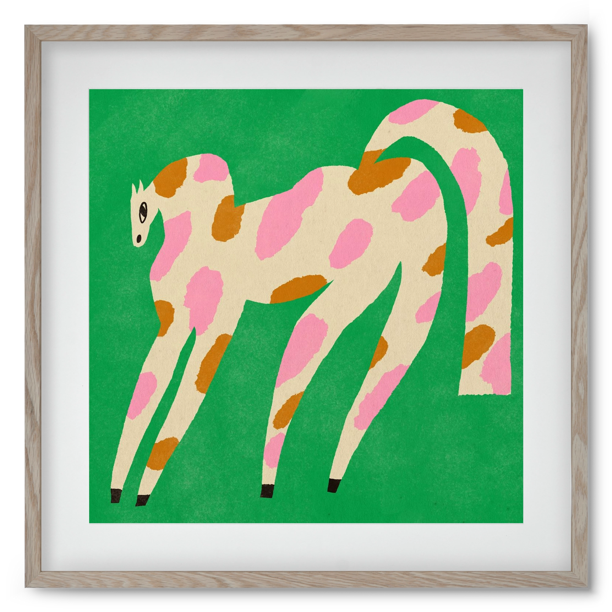 Strawberry caramel spotted horse, 50x50 cm (40x40 cm), Tölgy keret, paszpartuval