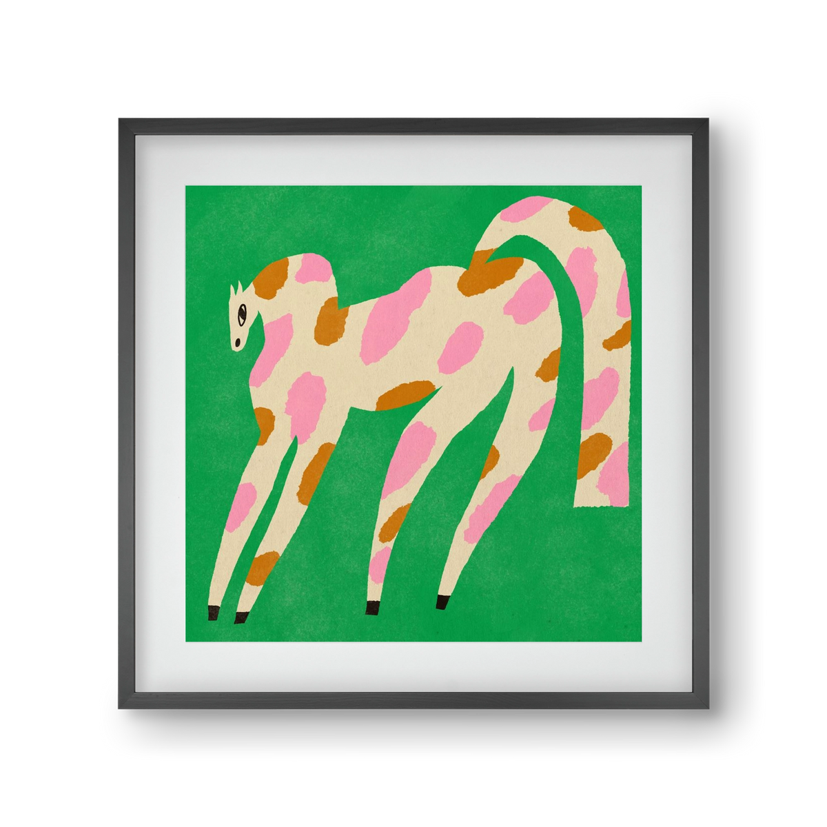 Strawberry caramel spotted horse, 30x30 cm (20x20 cm), Fekete keret, paszpartuval