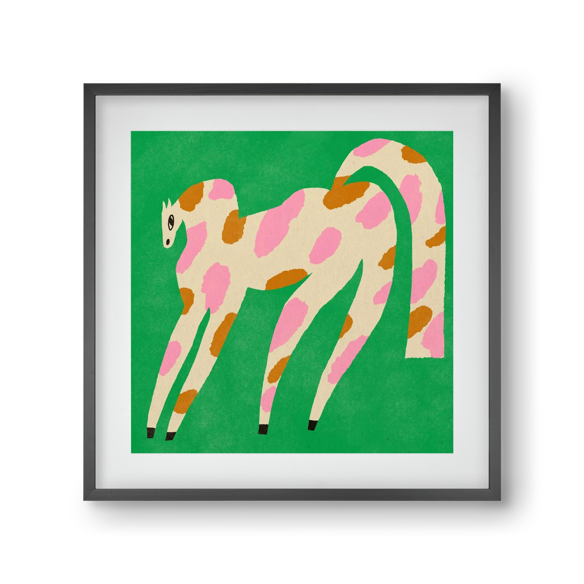 Strawberry caramel spotted horse, 30x30 cm (20x20 cm), Fekete keret, paszpartuval