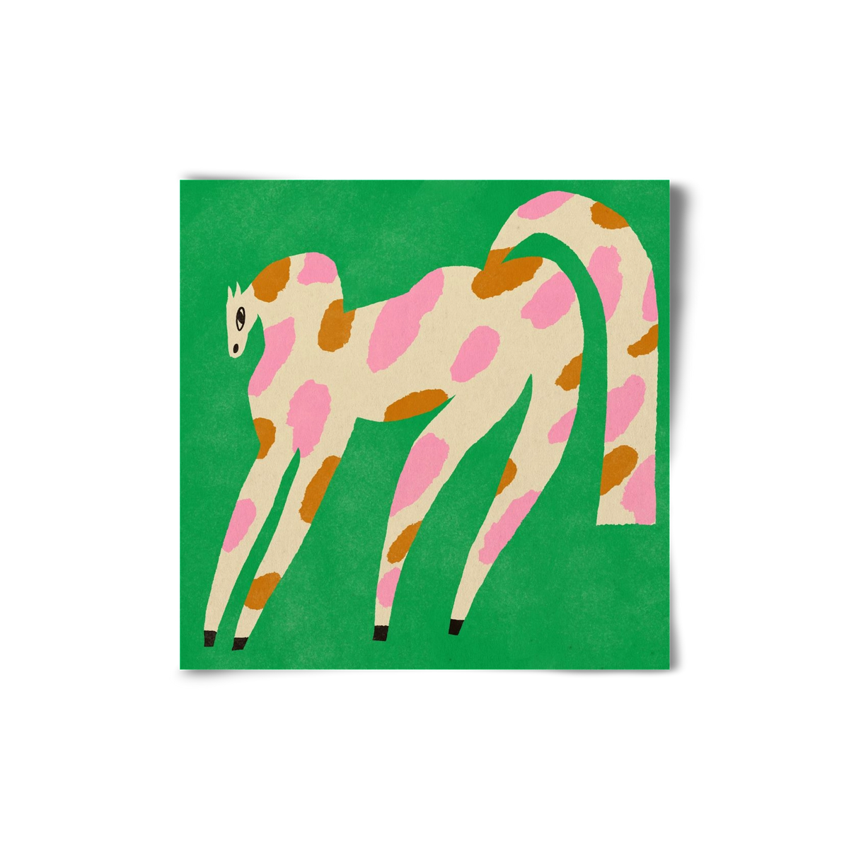 Strawberry caramel spotted horse, 20x20 cm, Keret nélkül