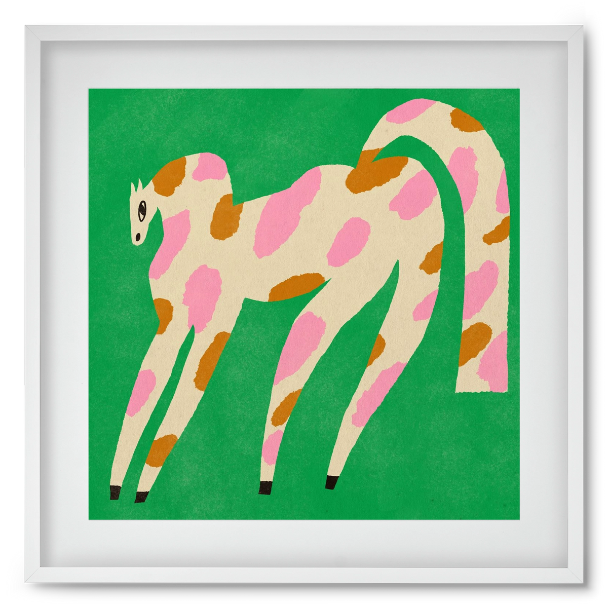 Strawberry caramel spotted horse, 50x50 cm (40x40 cm), Fehér keret, paszpartuval