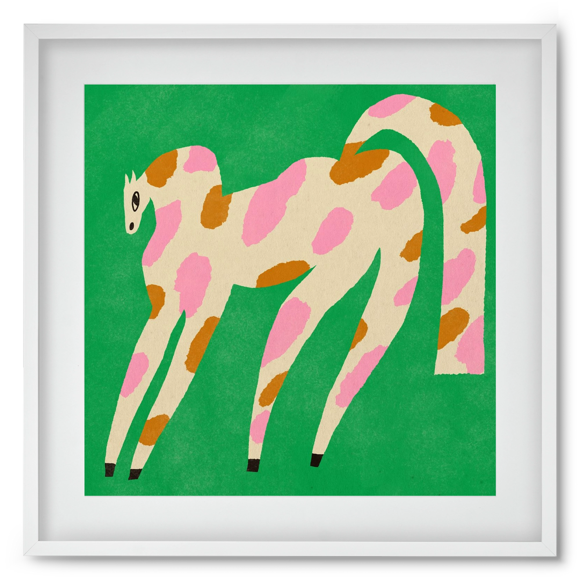 Strawberry caramel spotted horse, 50x50 cm (40x40 cm), Fehér keret, paszpartuval