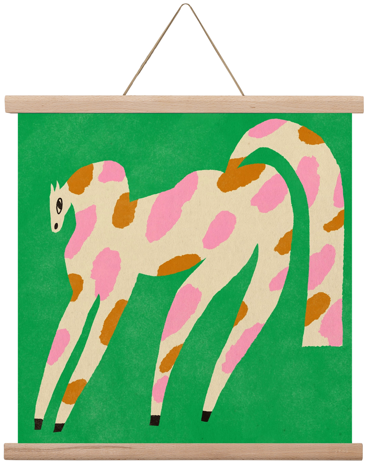 Strawberry caramel spotted horse, 40x40 cm (40x40 cm), Tölgy akasztó