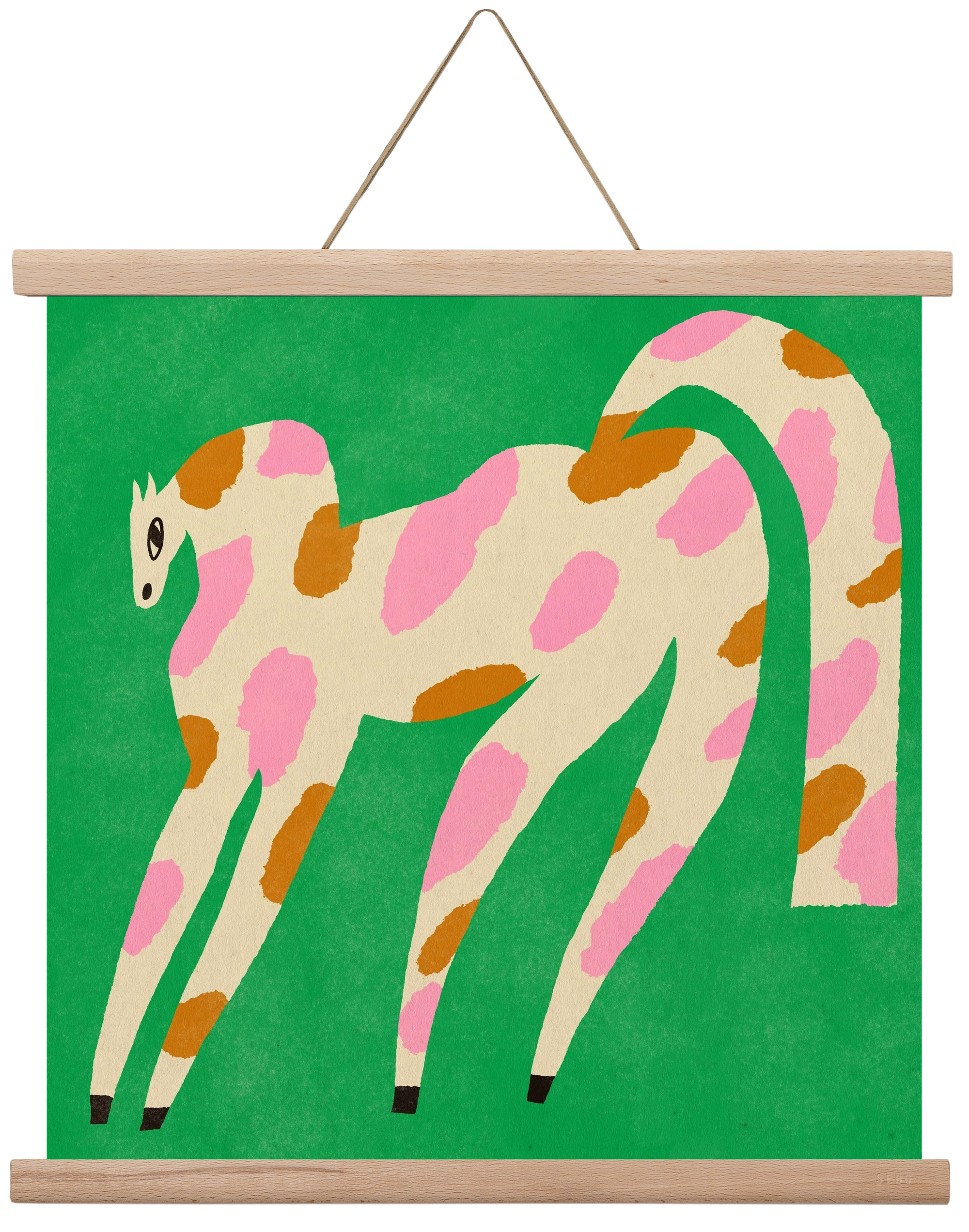 Strawberry caramel spotted horse, 40x40 cm (40x40 cm), Tölgy akasztó