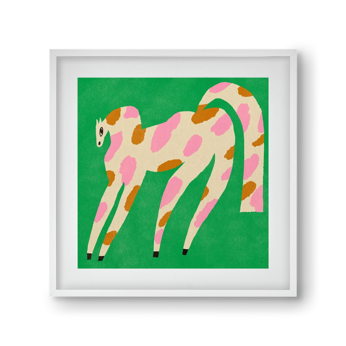 Strawberry caramel spotted horse, 30x30 cm (20x20 cm), Fehér keret, paszpartuval
