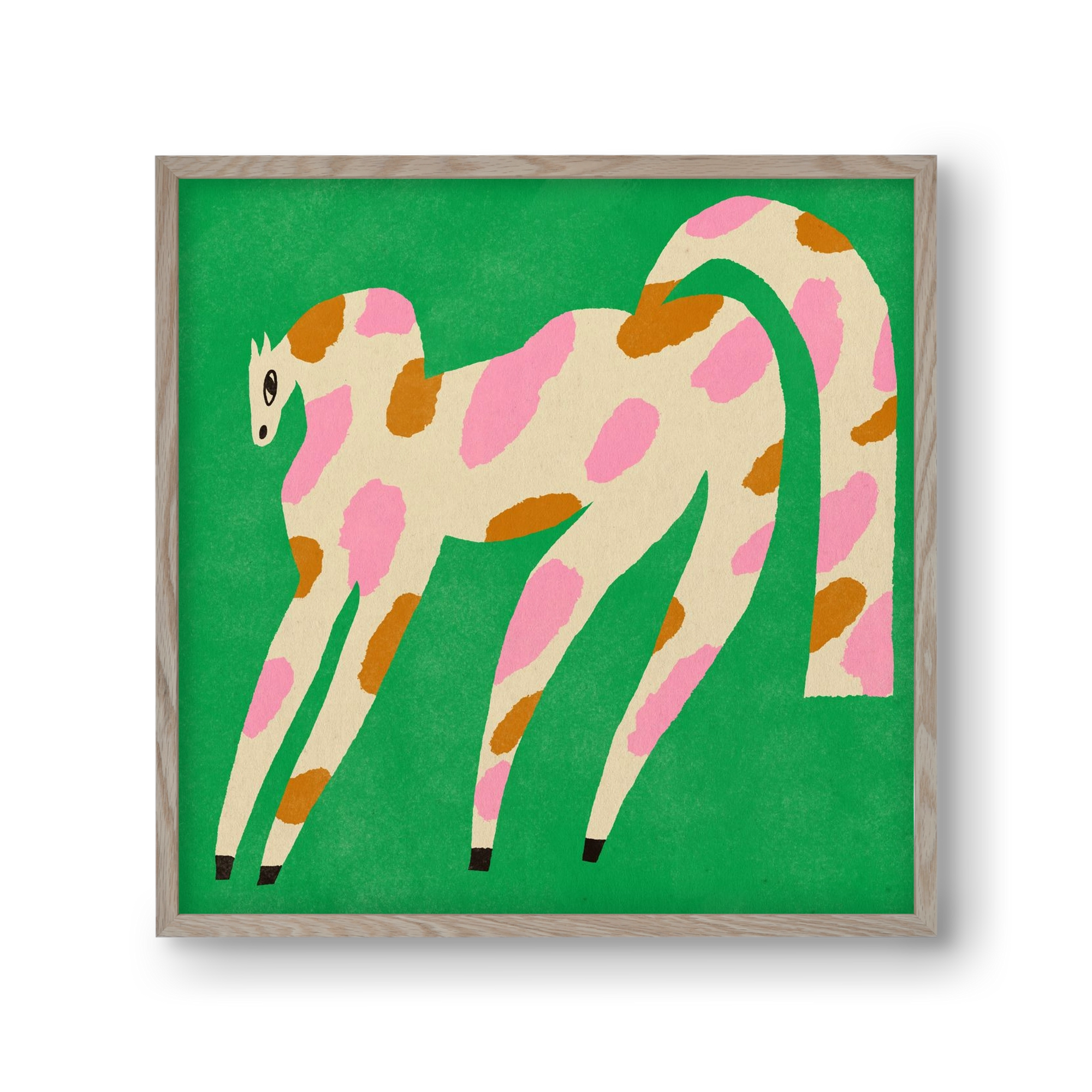 Strawberry caramel spotted horse, 30x30 cm (30x30 cm), Tölgy keret