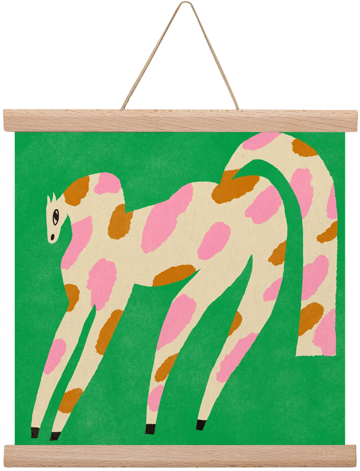 Strawberry caramel spotted horse, 30x30 cm (30x30 cm), Tölgy akasztó