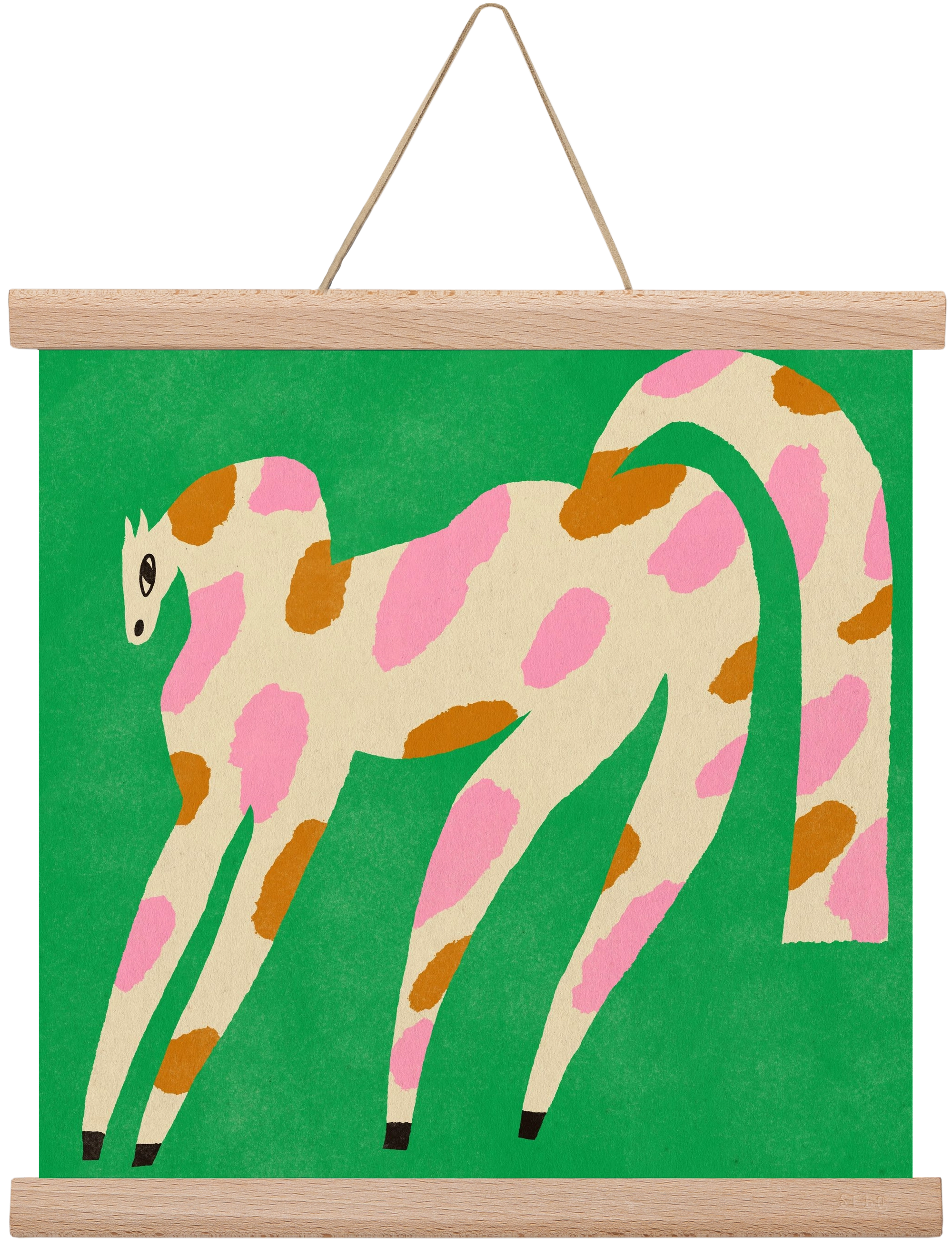 Strawberry caramel spotted horse, 30x30 cm (30x30 cm), Tölgy akasztó