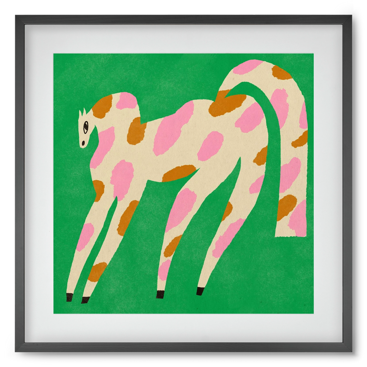 Strawberry caramel spotted horse, 50x50 cm (40x40 cm), Fekete keret, paszpartuval