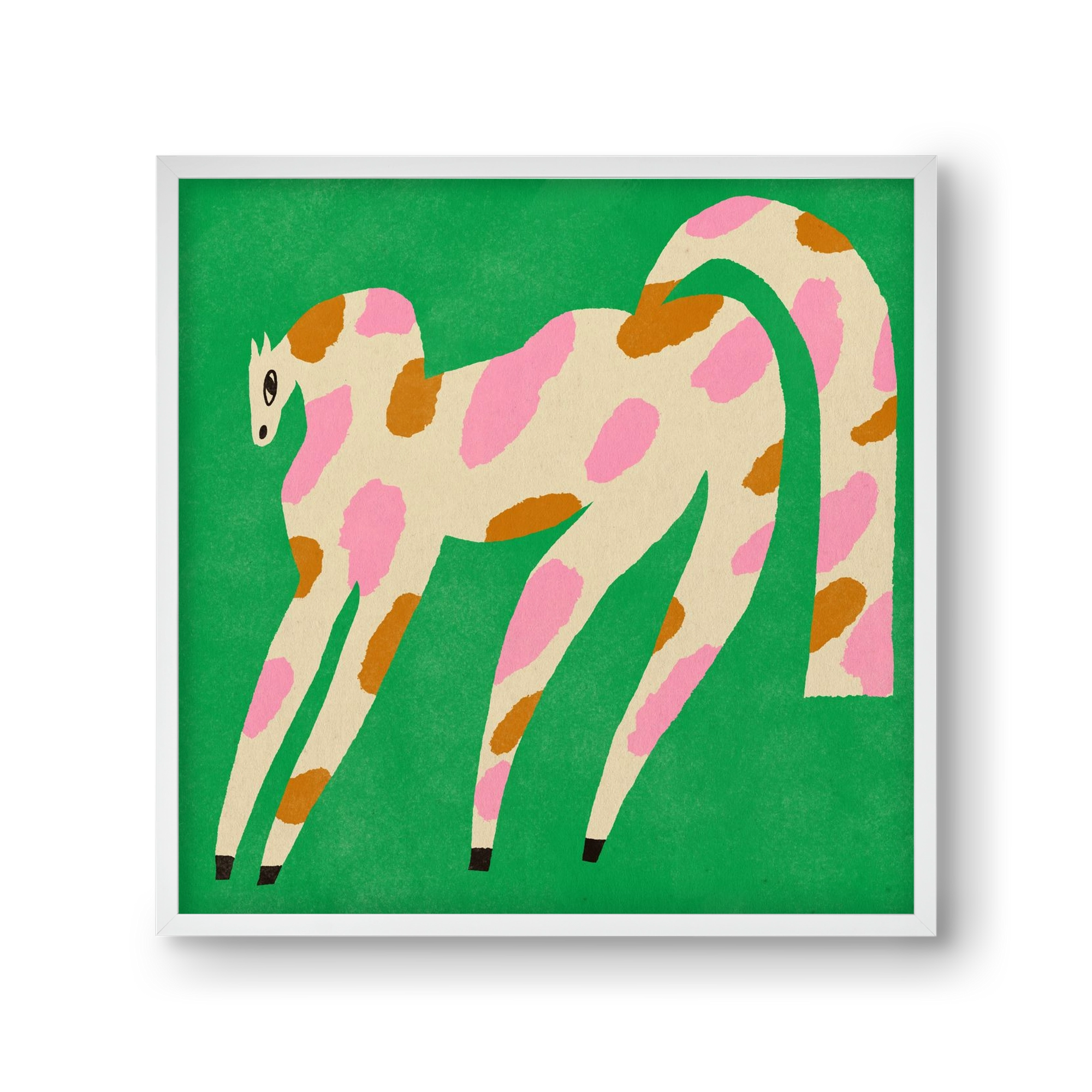 Strawberry caramel spotted horse, 30x30 cm (30x30 cm), Fehér keret