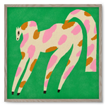 Strawberry caramel spotted horse, 50x50 cm (50x50 cm), Tölgy keret