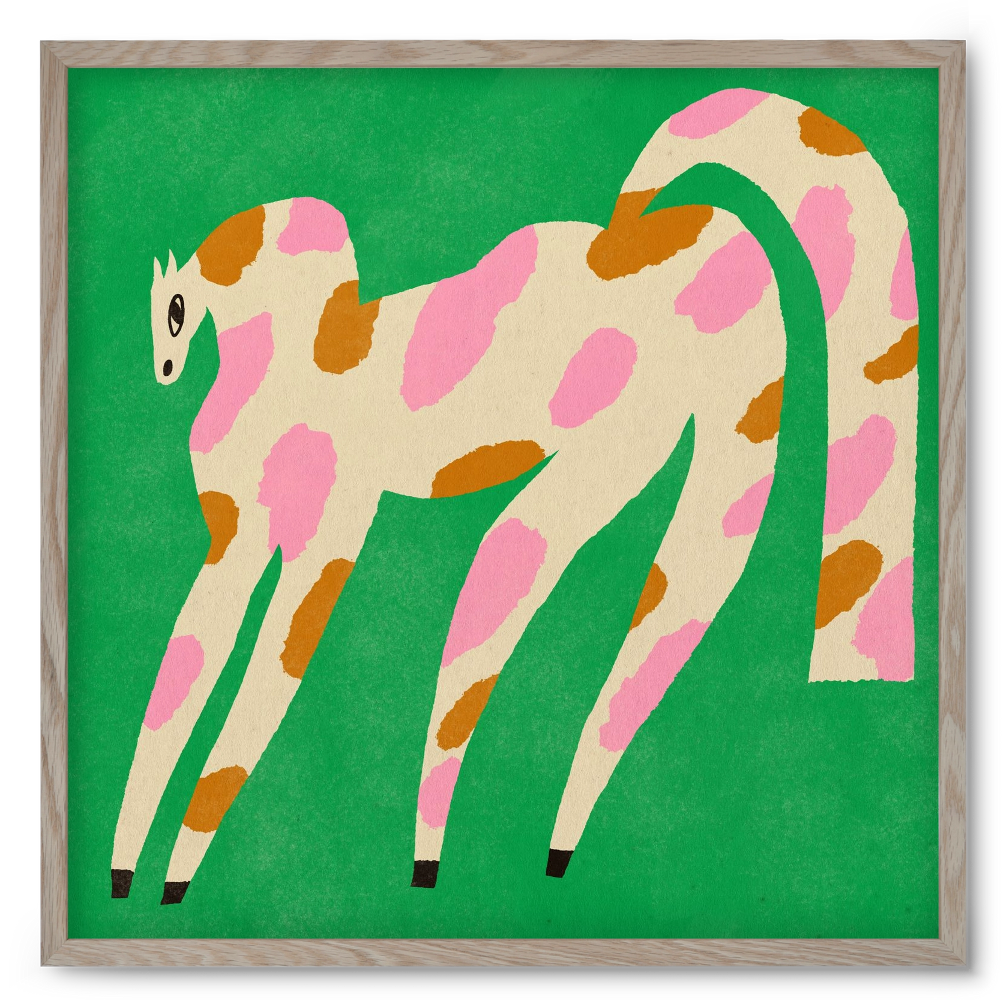 Strawberry caramel spotted horse, 50x50 cm (50x50 cm), Tölgy keret