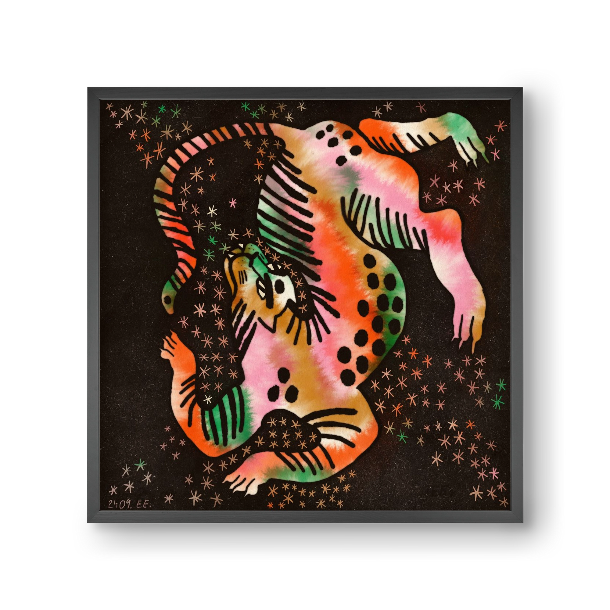 Magic tiger, 30x30 cm (30x30 cm), Fekete keret