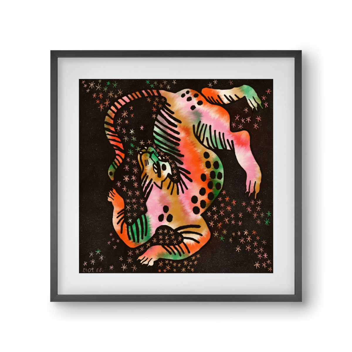 Magic tiger, 30x30 cm (20x20 cm), Fekete keret, paszpartuval