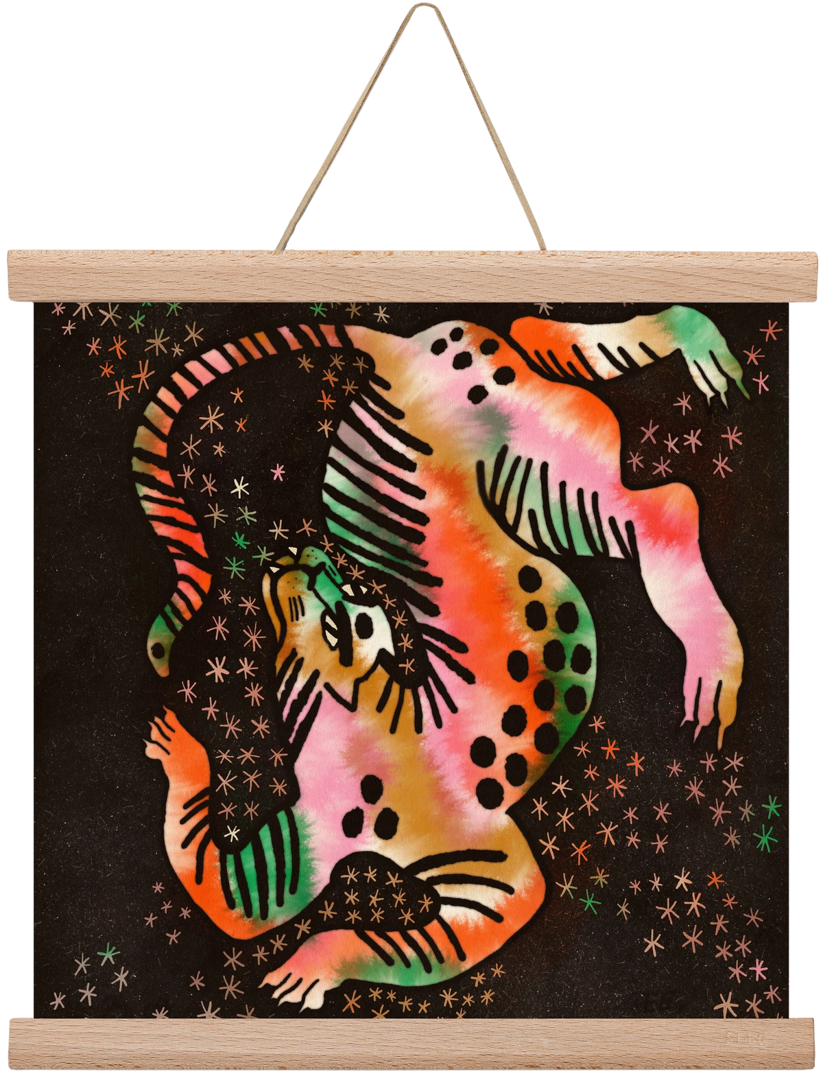 Magic tiger, 30x30 cm (30x30 cm), Tölgy akasztó