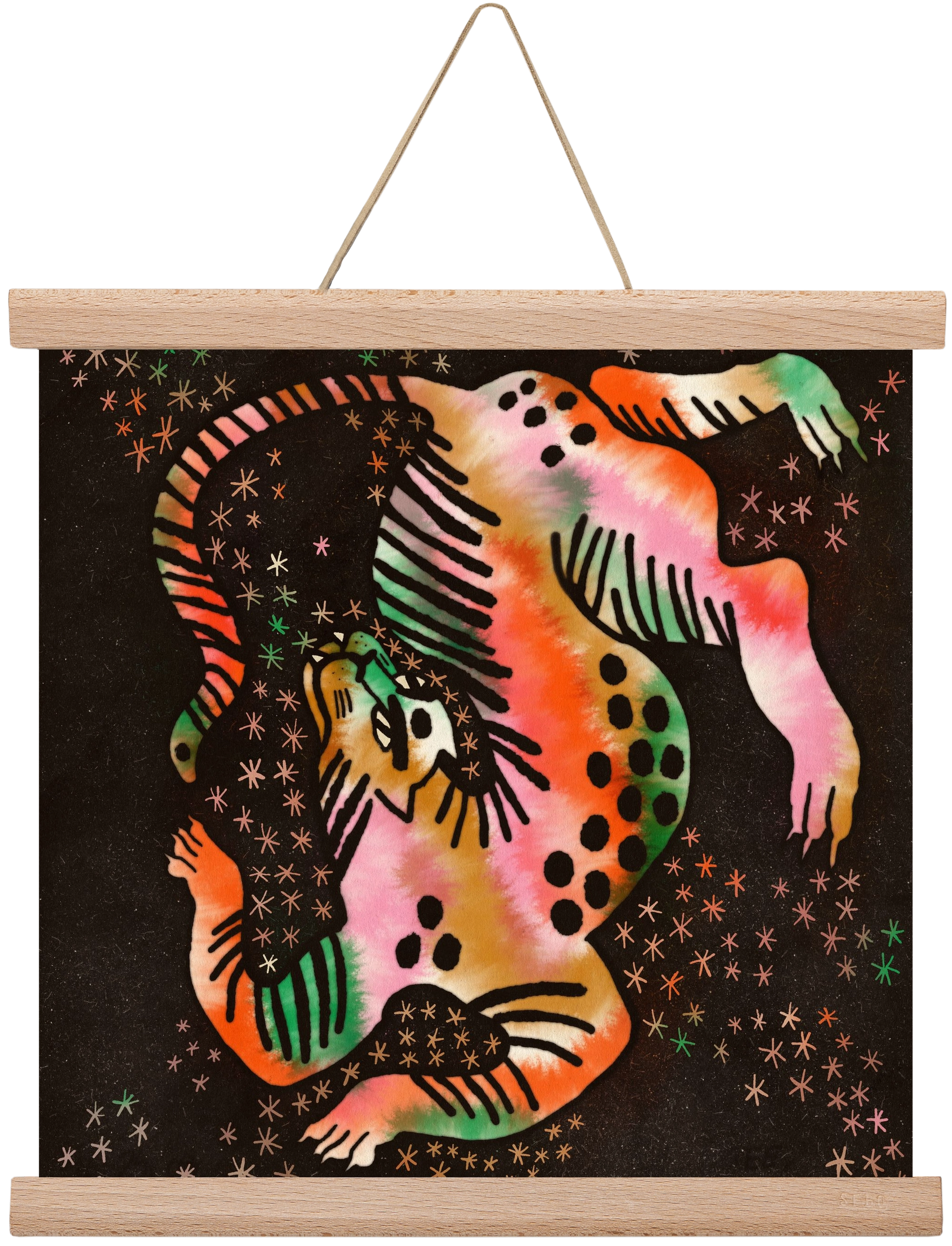 Magic tiger, 30x30 cm (30x30 cm), Tölgy akasztó